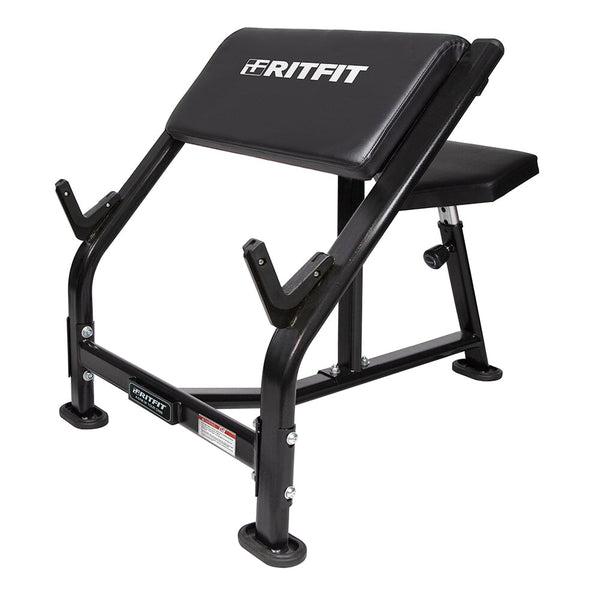 RitFit Preacher Curl Bench with EZ Curl Bar Weight Set