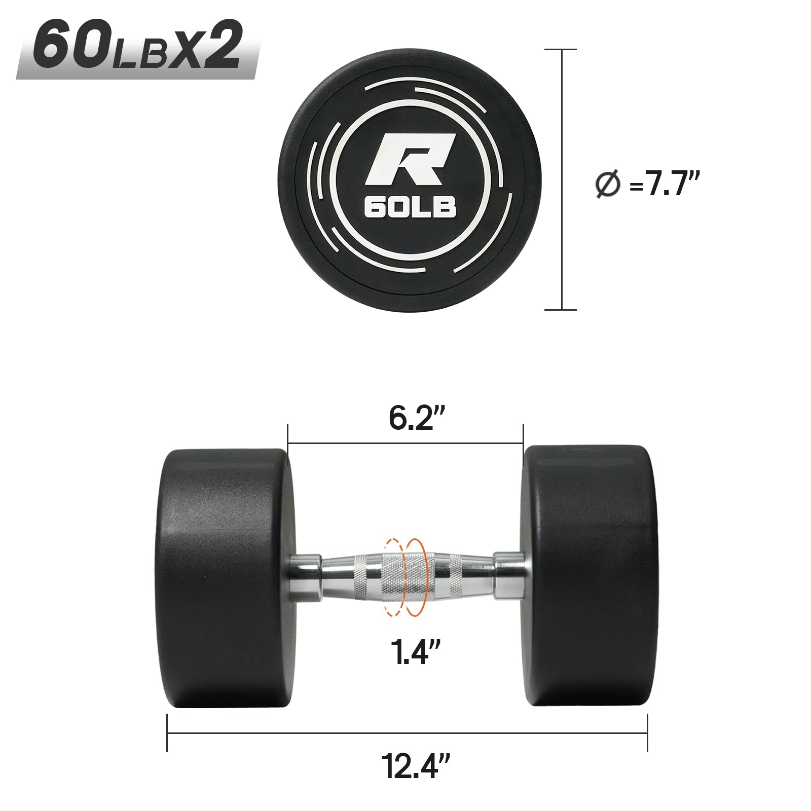 RitFit PVC Coated Round Head Dumbbells in Pairs - RitFit