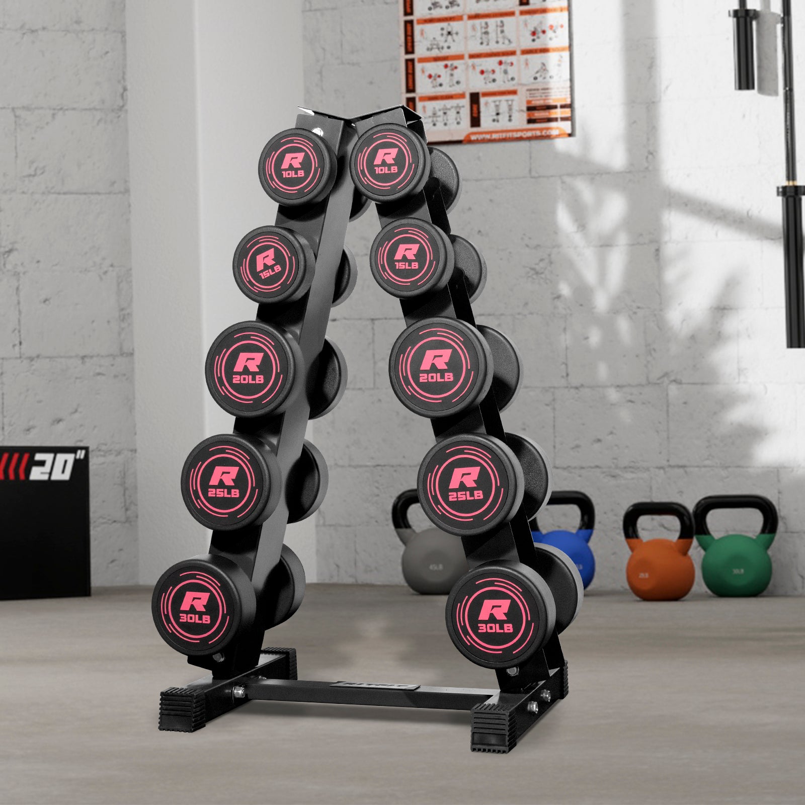 RitFit Pink PVC-Coated Round Dumbbells in Pairs