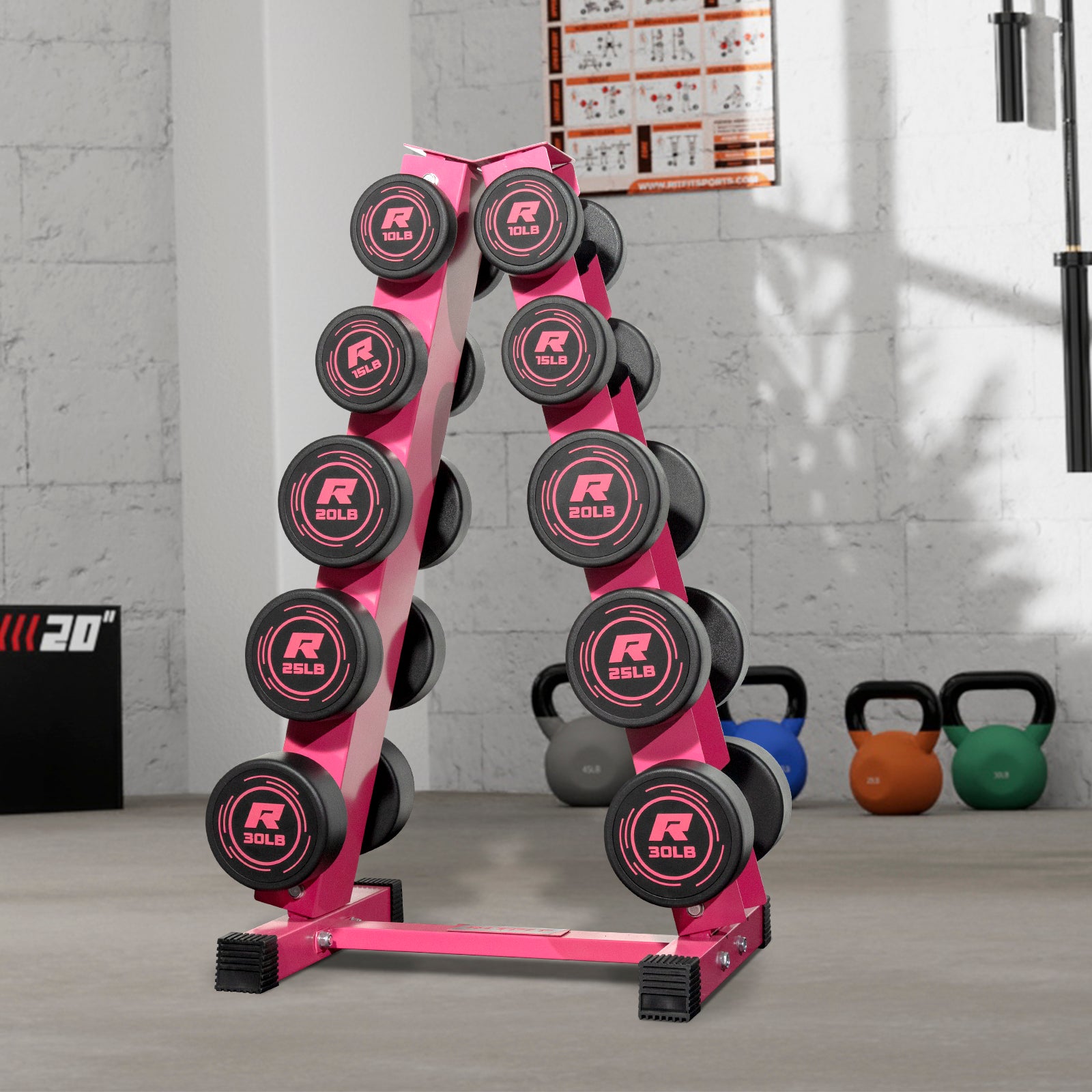 RitFit Pink PVC-Coated Round Dumbbells in Pairs