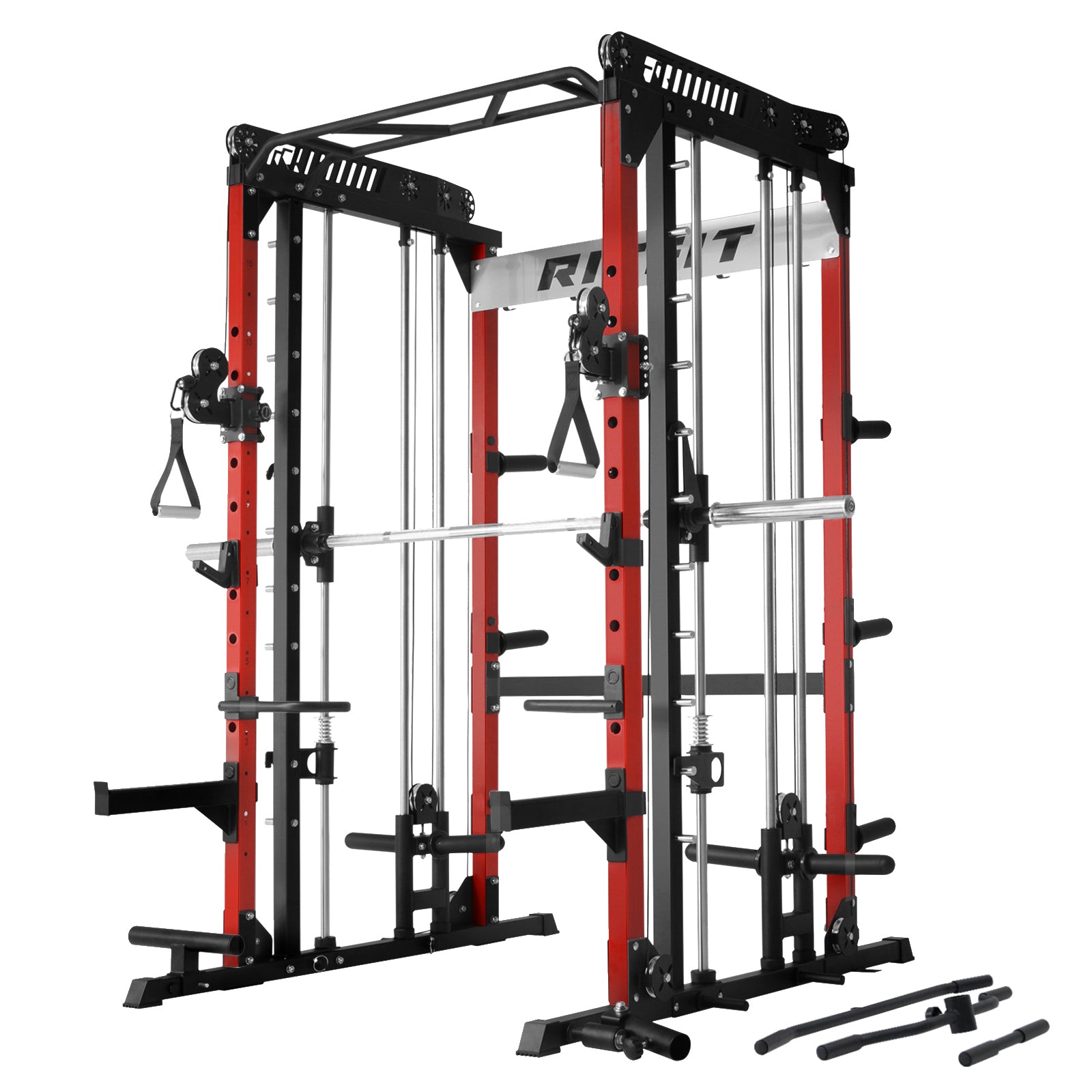 RitFit M1 Multi Functional Smith Machine 2.0 with Cable Crossover System and Squat Rack for Home Gym