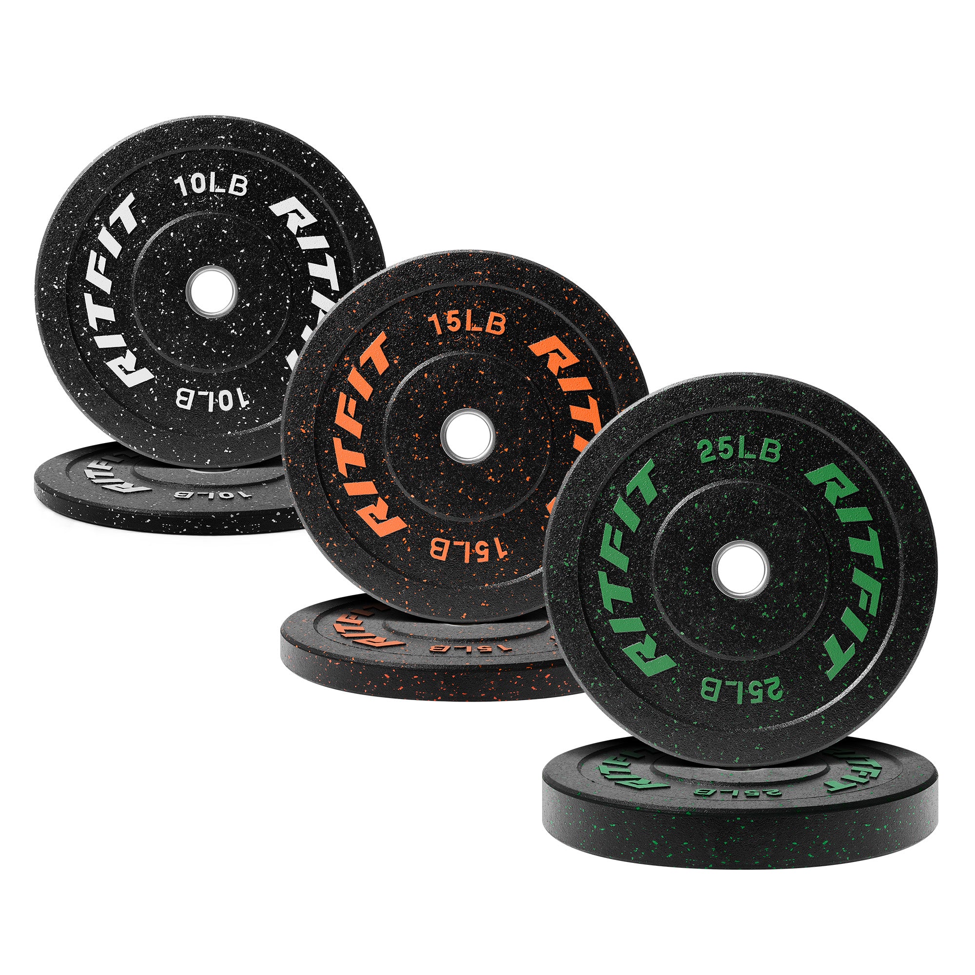 RitFit Fleck Bumper Plates 2-Inch Olympic Rubber Weight Plates - RitFit