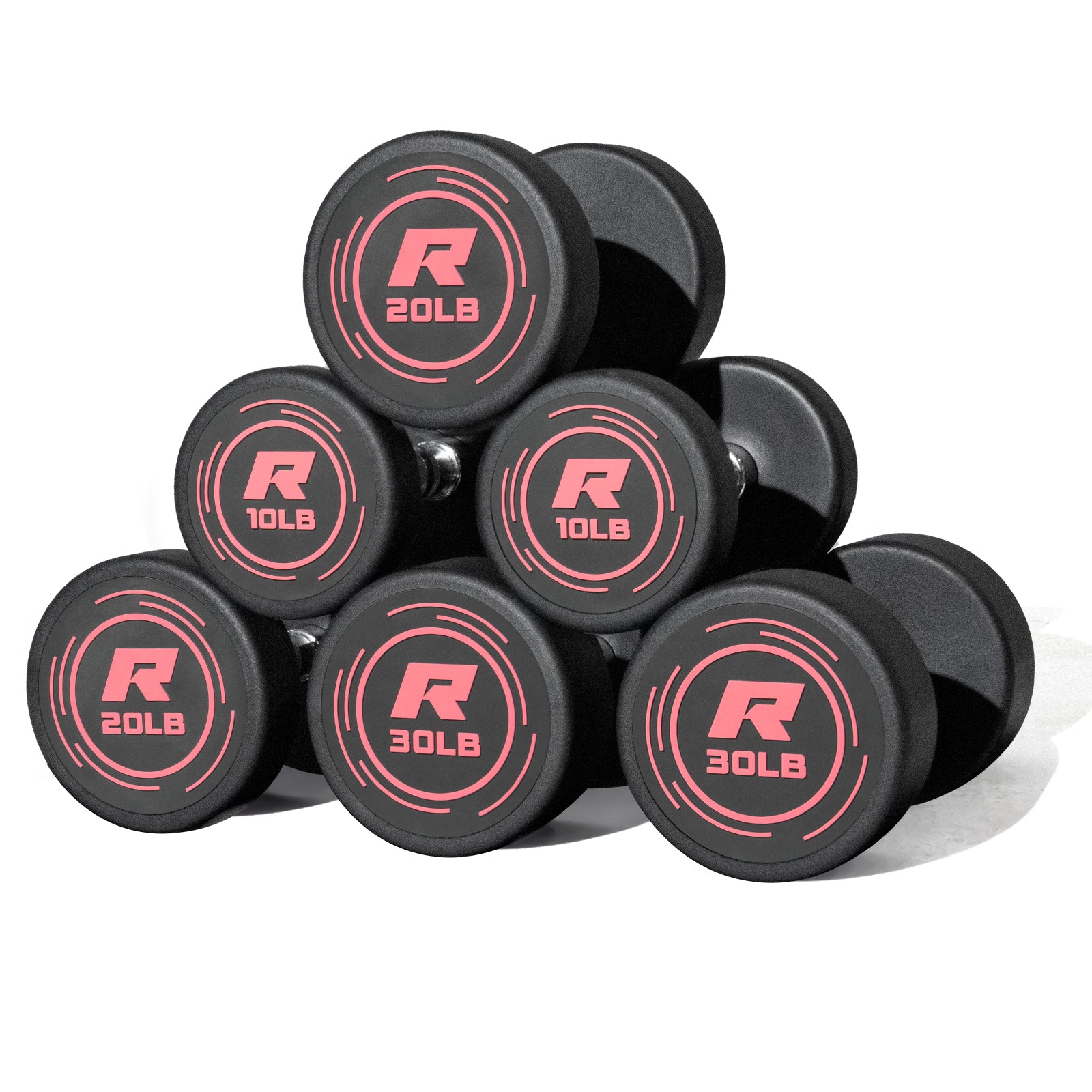 RitFit Pink PVC-Coated Round Dumbbells in Pairs