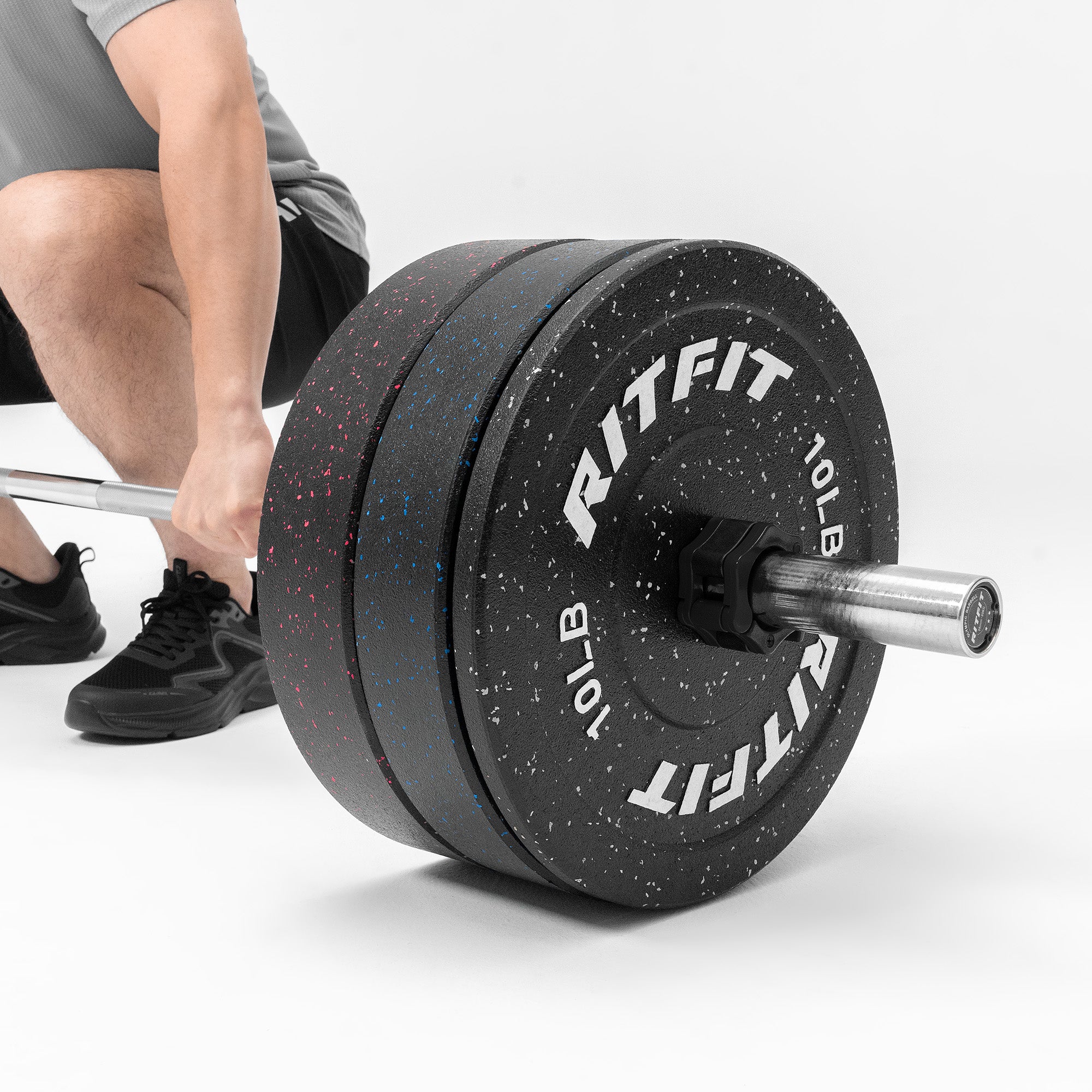 RitFit Fleck Bumper Plates 2-Inch Olympic Rubber Weight Plates - RitFit