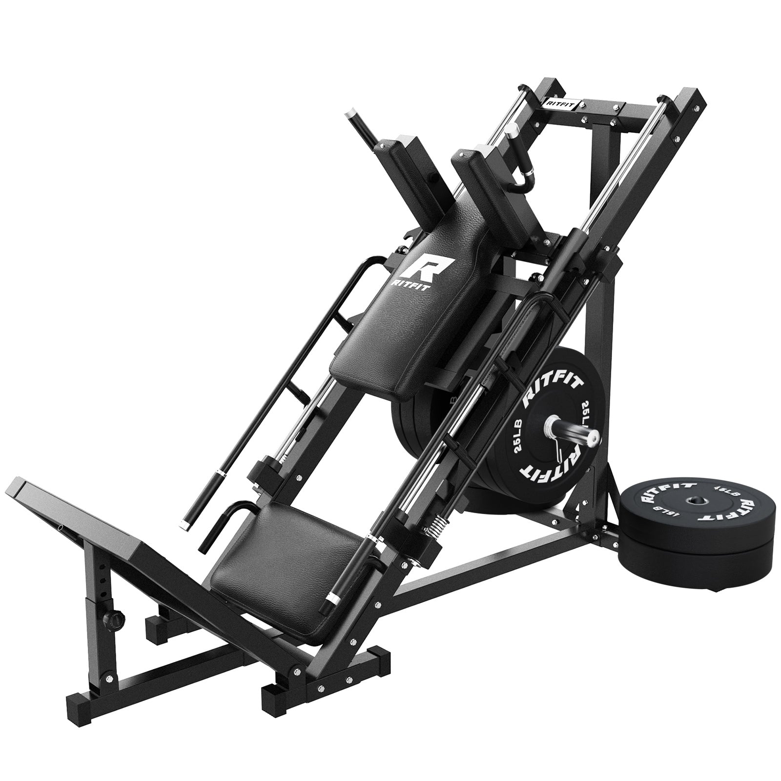 RitFit BLP01 45 Degree 3-In-1 Leg Press Hack Squat and Calf Raise Machine