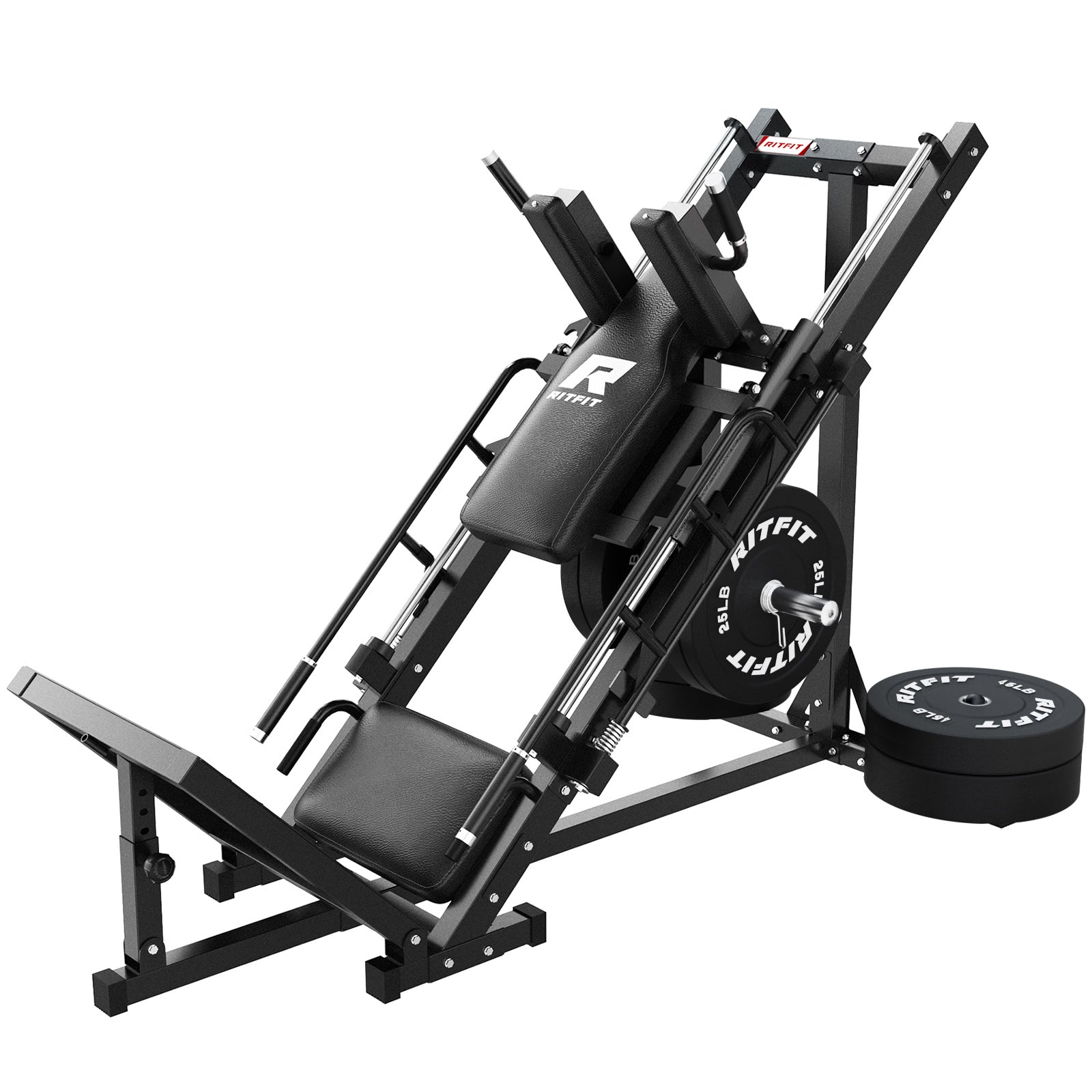 RitFit BLP01 Package 45 Degree 3-In-1 Leg Press Hack Squat and Calf Raise Machine