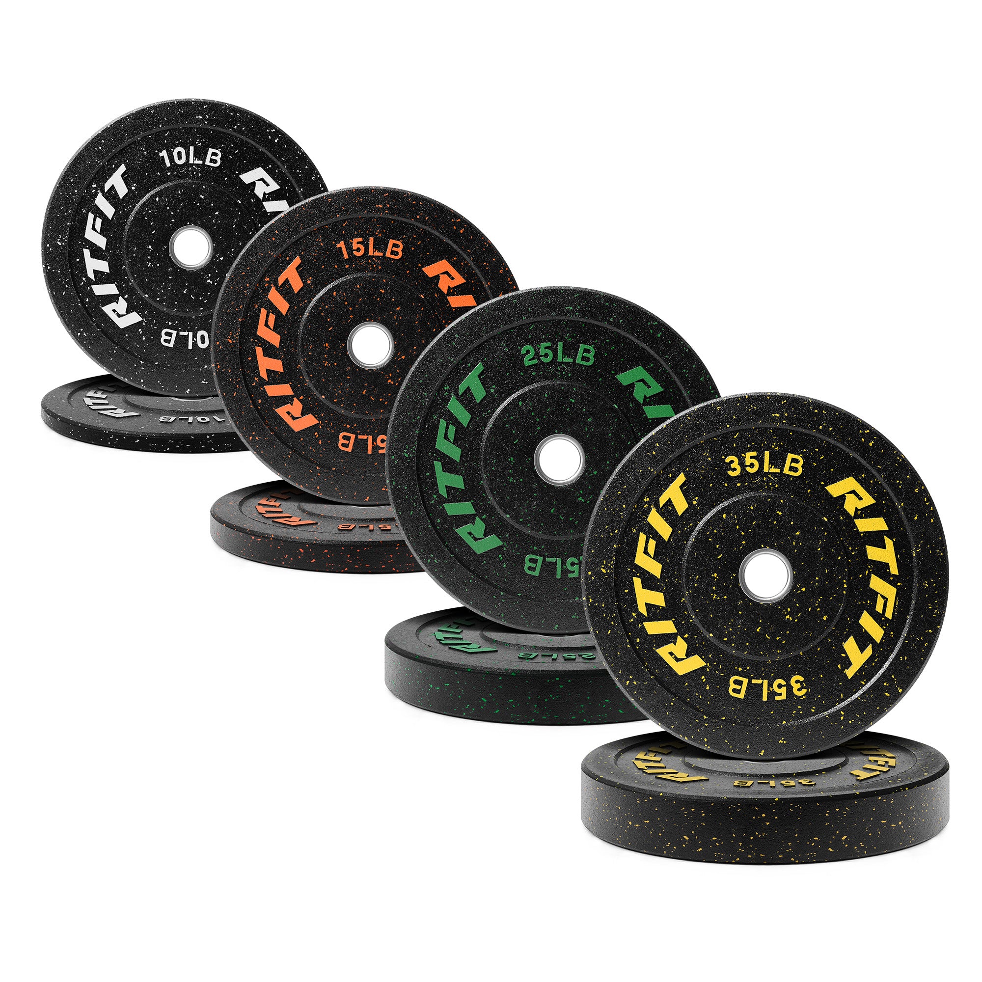 RitFit Fleck Bumper Plates 2-Inch Olympic Rubber Weight Plates - RitFit