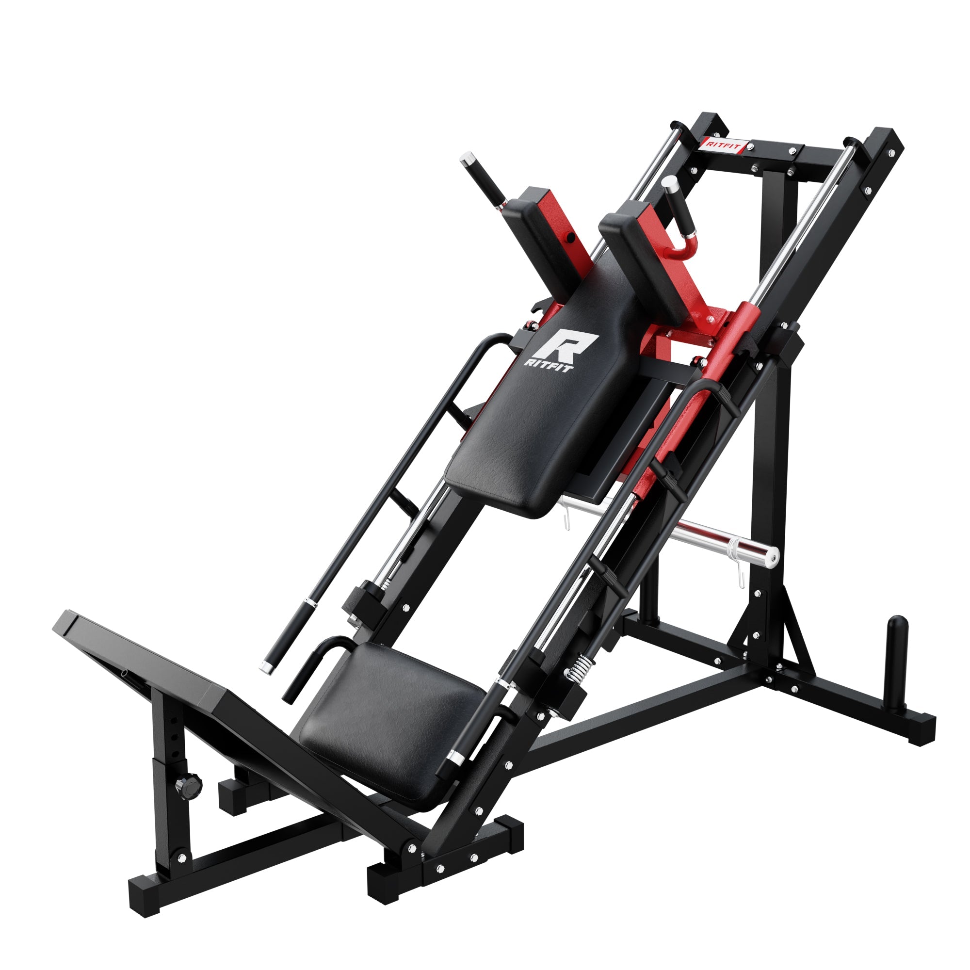 RitFit BLP01 45 Degree 3-In-1 Leg Press Hack Squat and Calf Raise Machine Package