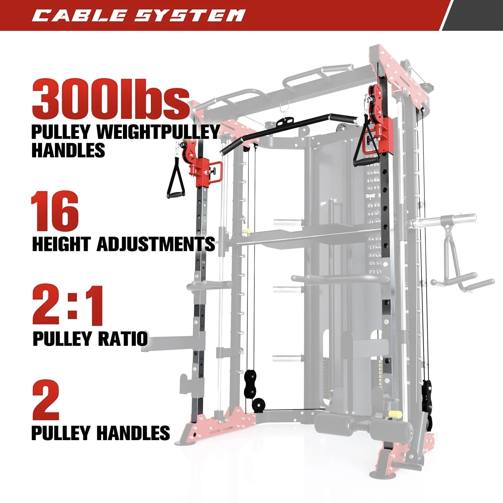 RitFit BPC05 Multifunctional Smith Machine with 260LB Weight Stacks