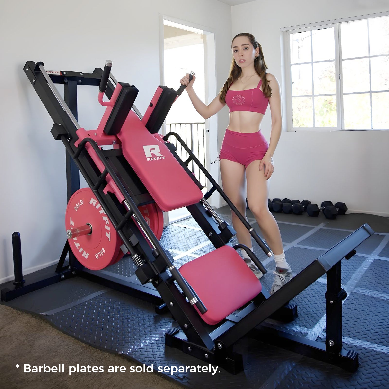 RitFit BLP01 45 Degree 3-In-1 Leg Press Hack Squat and Calf Raise Machine