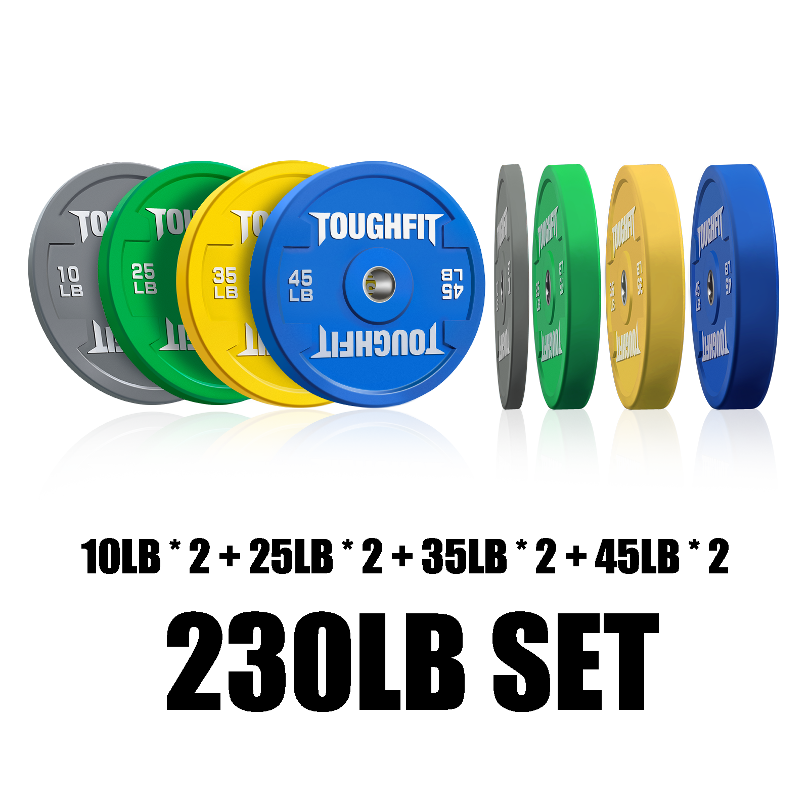 ToughFit Color Olympic Weight Plates Bumper Plates Set - RitFit