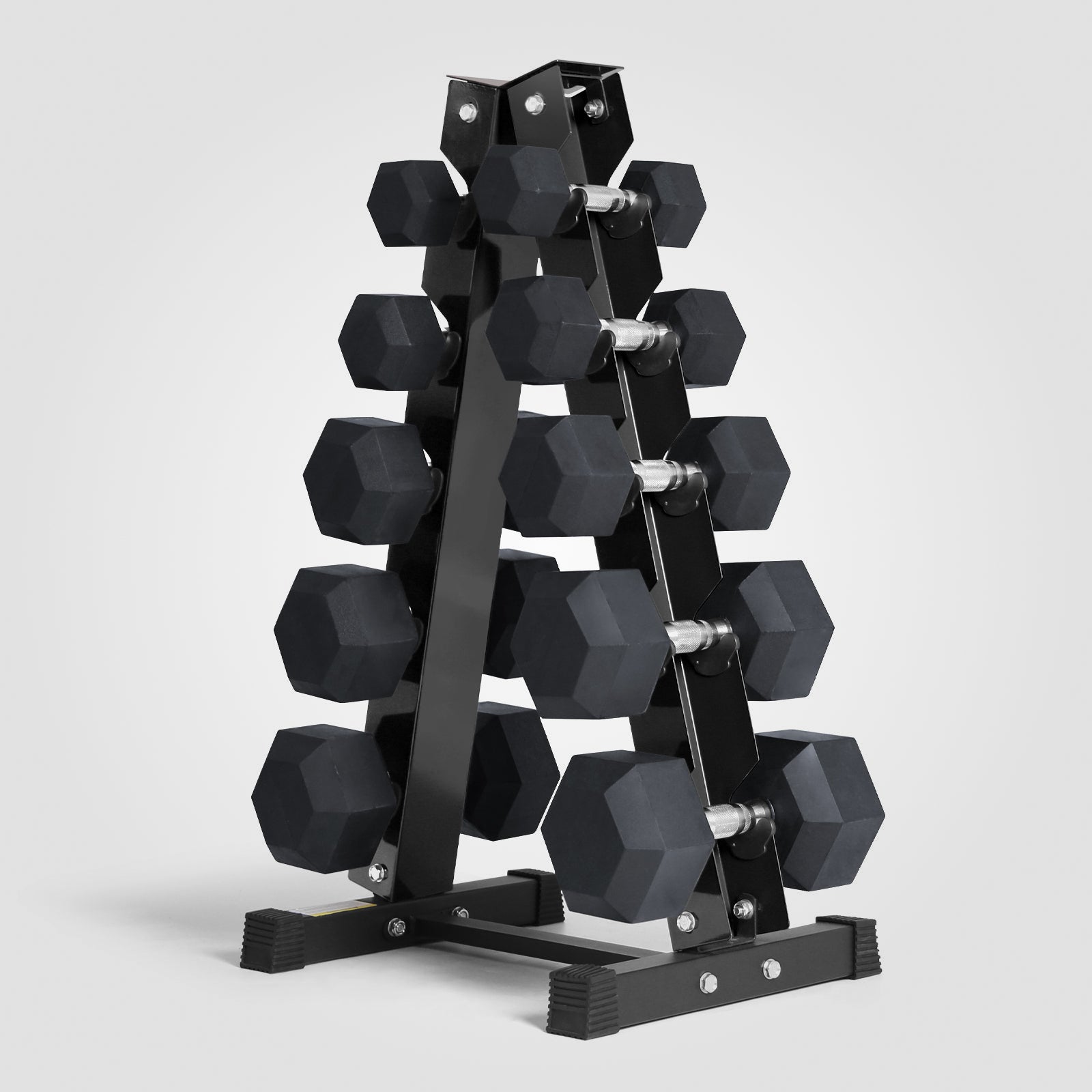 RitFit Rubber Hex Dumbbells Set with Rack 60LB-300LB - RitFit