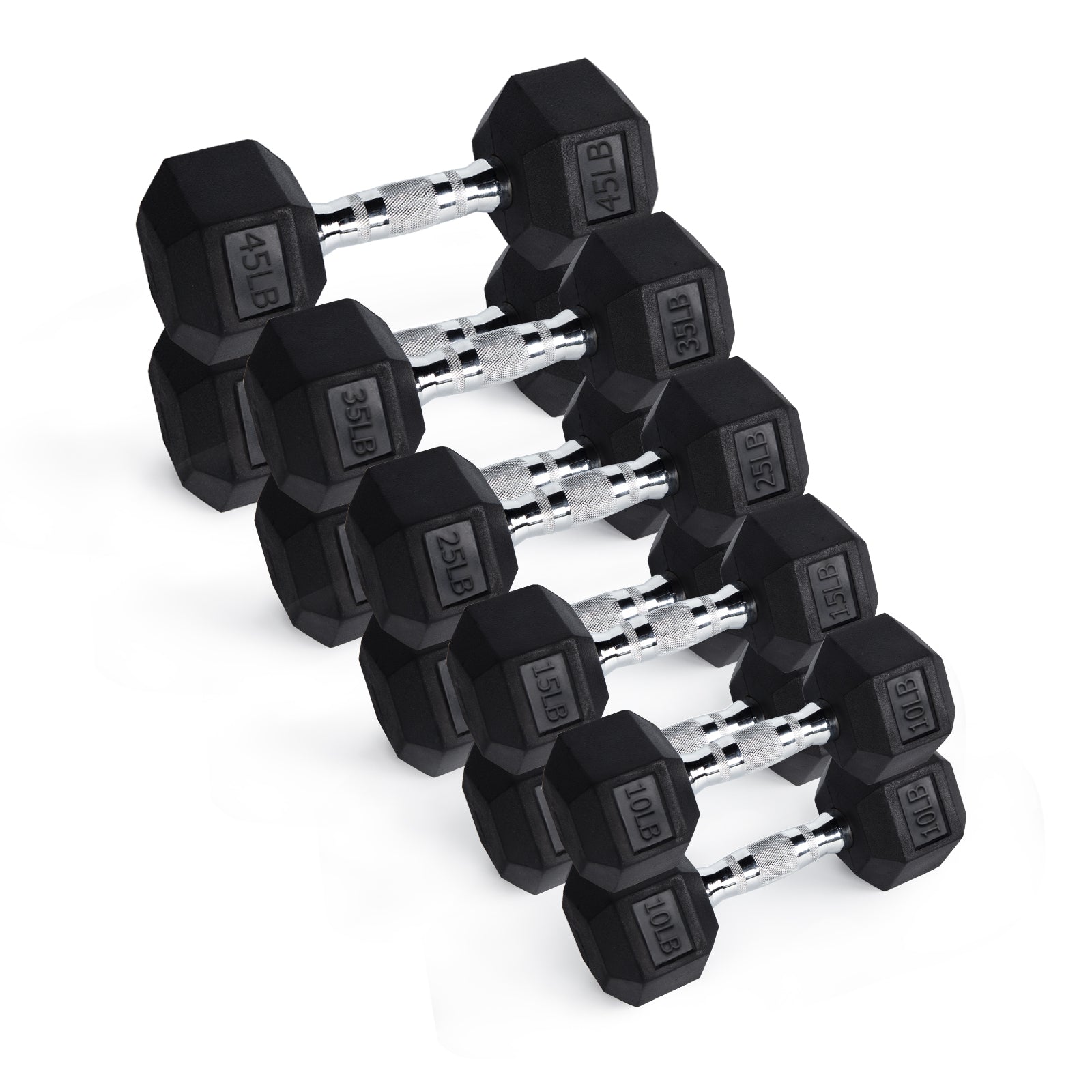 RitFit Rubber Hex Dumbbells Pairs and Sets