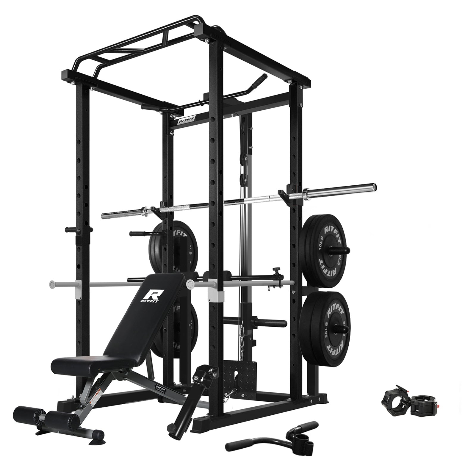 RitFit PPC02 Power Cage Home Gym Package with Optional LAT PullDown Attachment