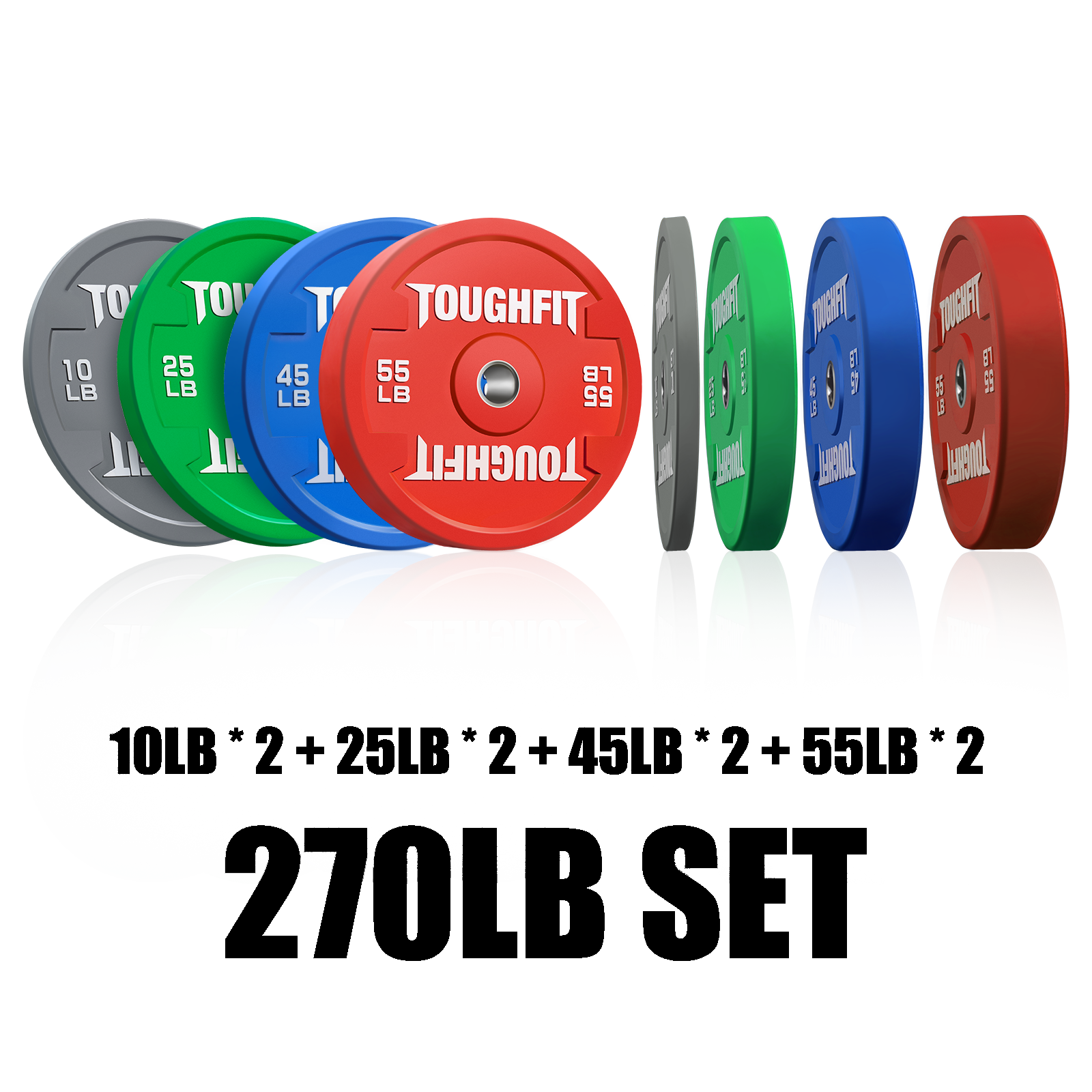 ToughFit Color Olympic Weight Plates Bumper Plates Set - RitFit