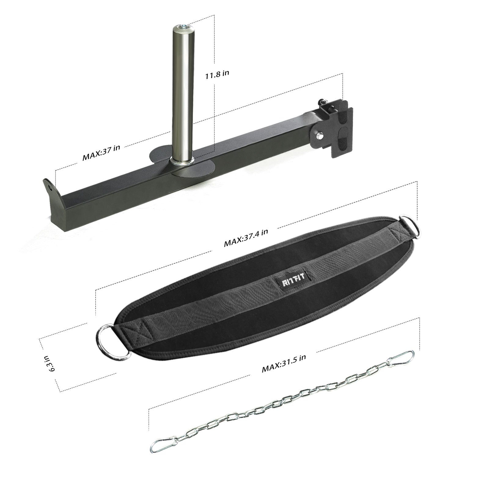 RitFit AT03 Belt Squat Attachment for 2"X2", 2"X3", 3"X3" Rack