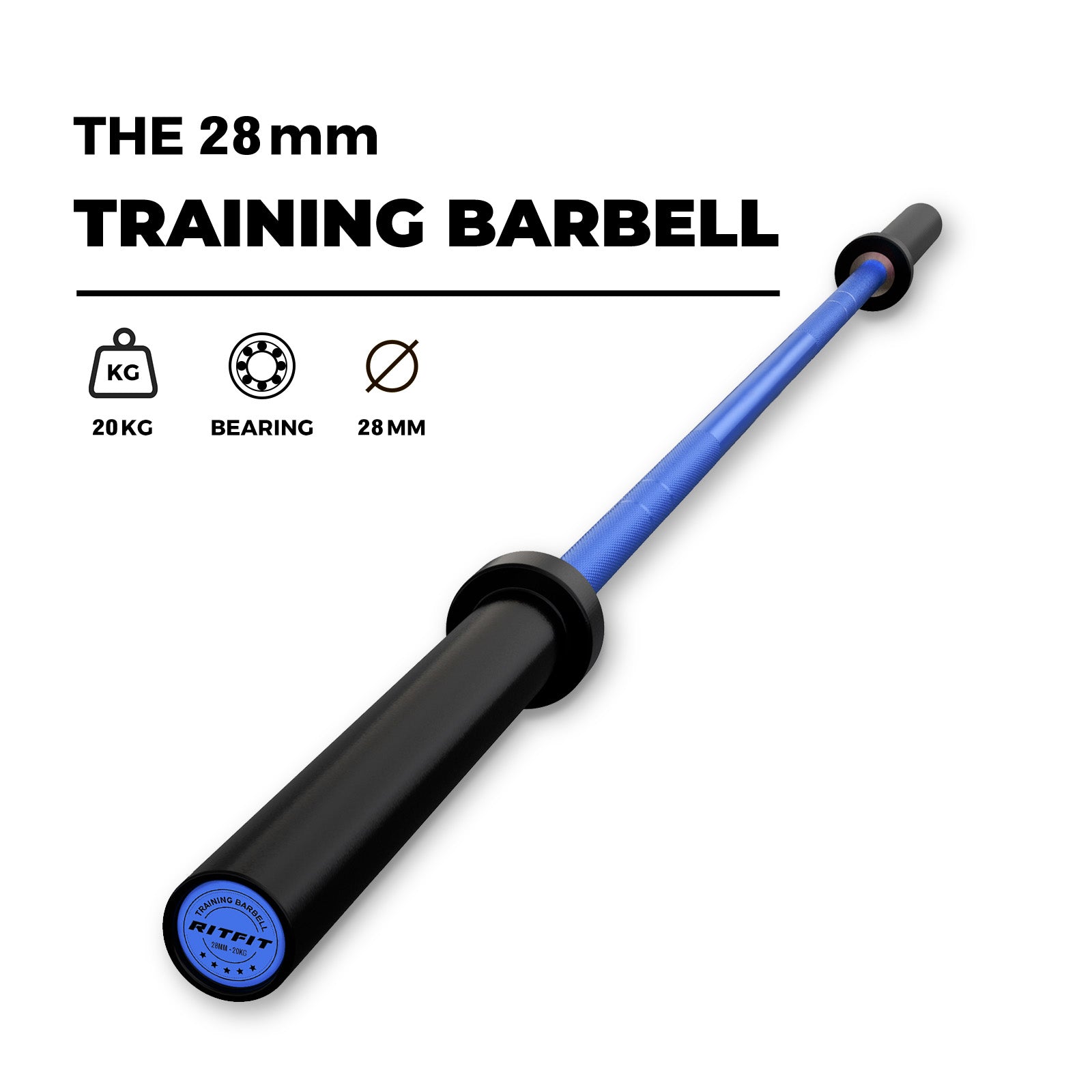 Blue training barbell