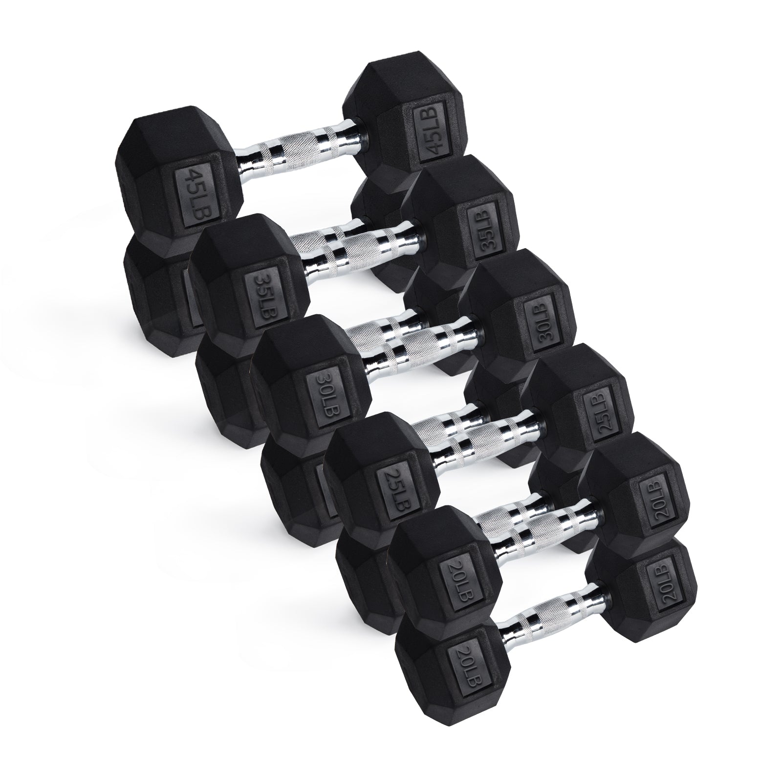 RitFit Rubber Hex Dumbbells Pairs and Sets