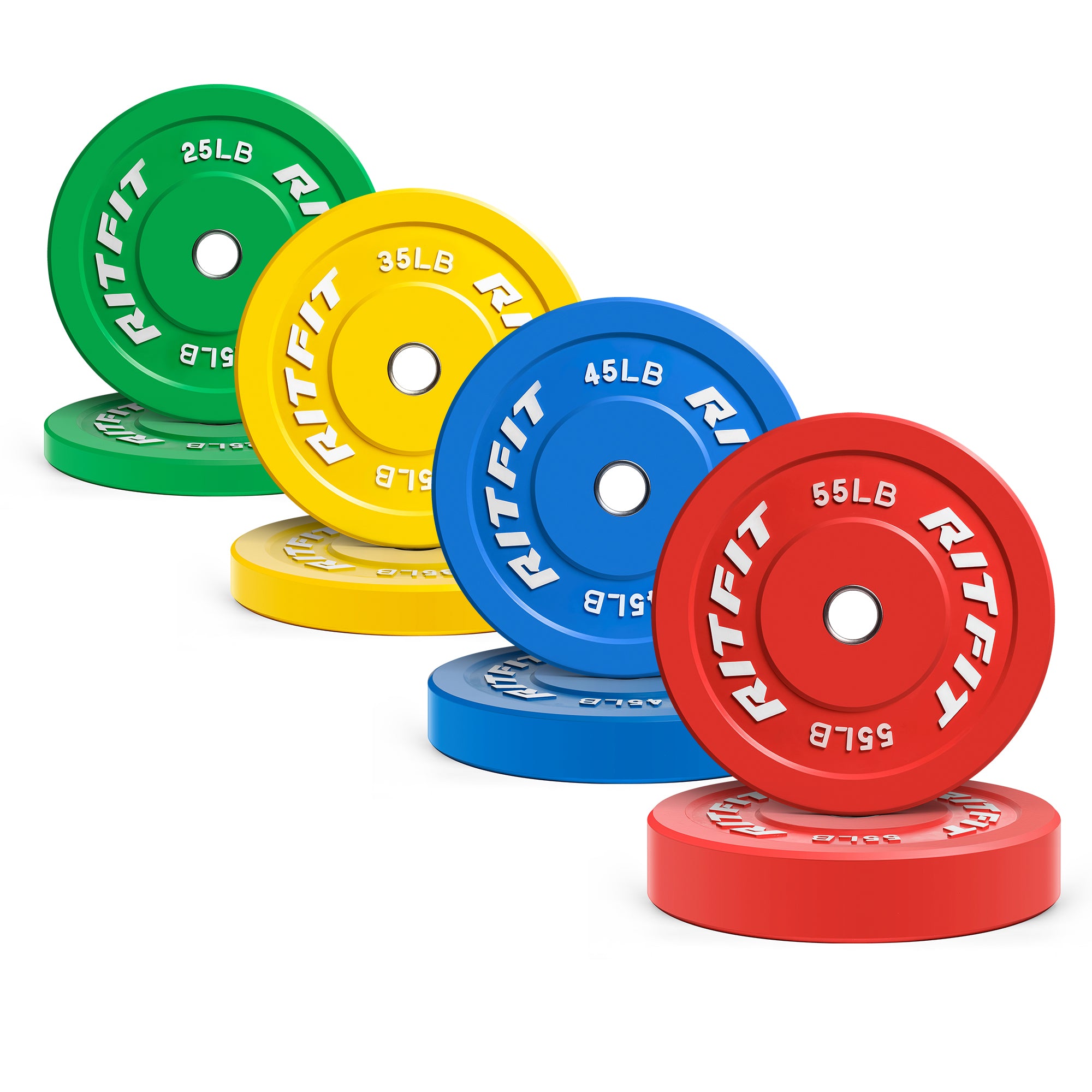 RitFit Color Bumper Plates Olympic 2-Inch Rubber - RitFit