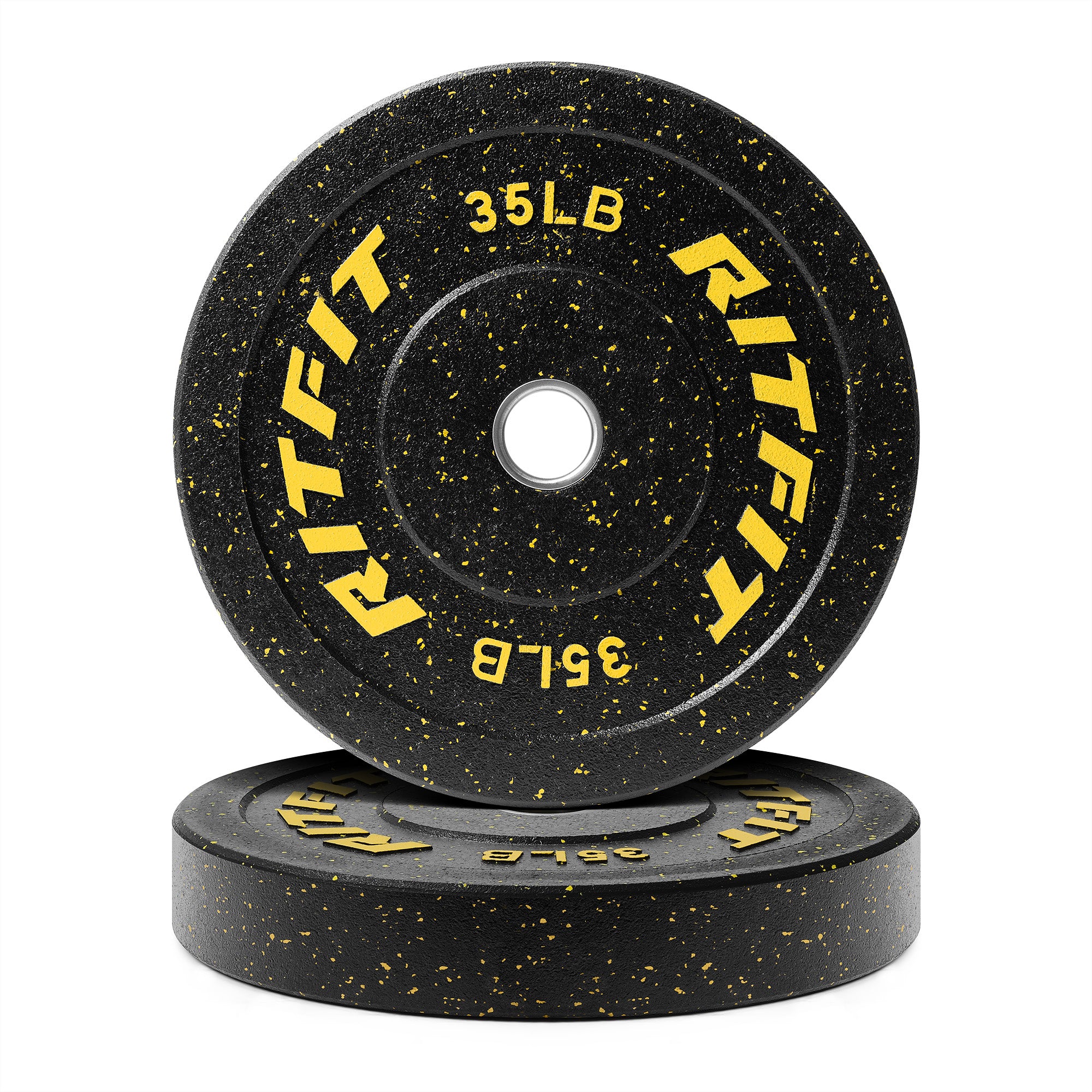 RitFit Fleck Bumper Plates 2-Inch Olympic Rubber Weight Plates - RitFit