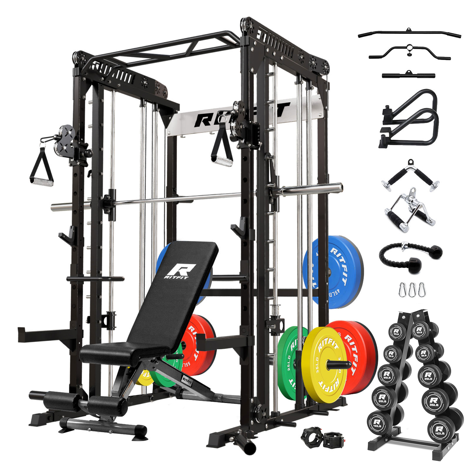 RitFit M1 2.0 Smith Machine Home Gym Package Comprehensive All-In-One Workout System