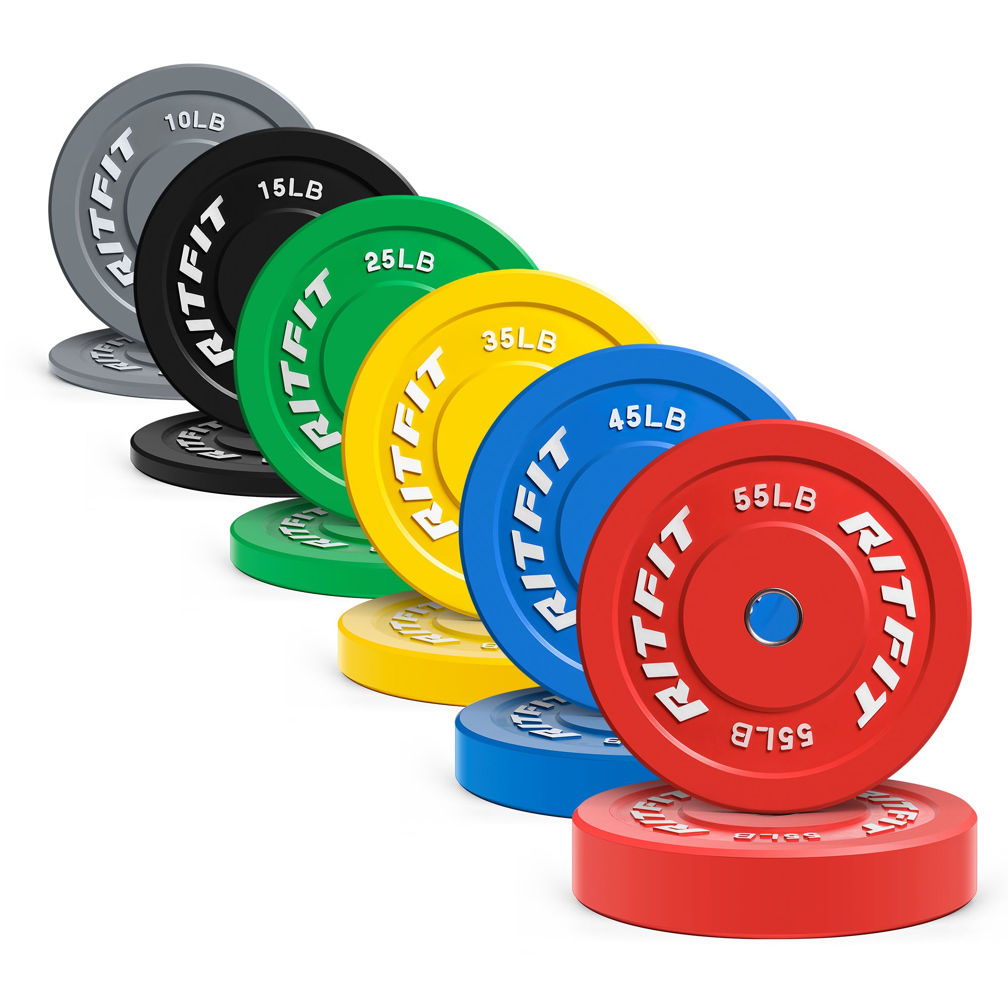 RitFit Color Bumper Plates Olympic 2-Inch Rubber - RitFit