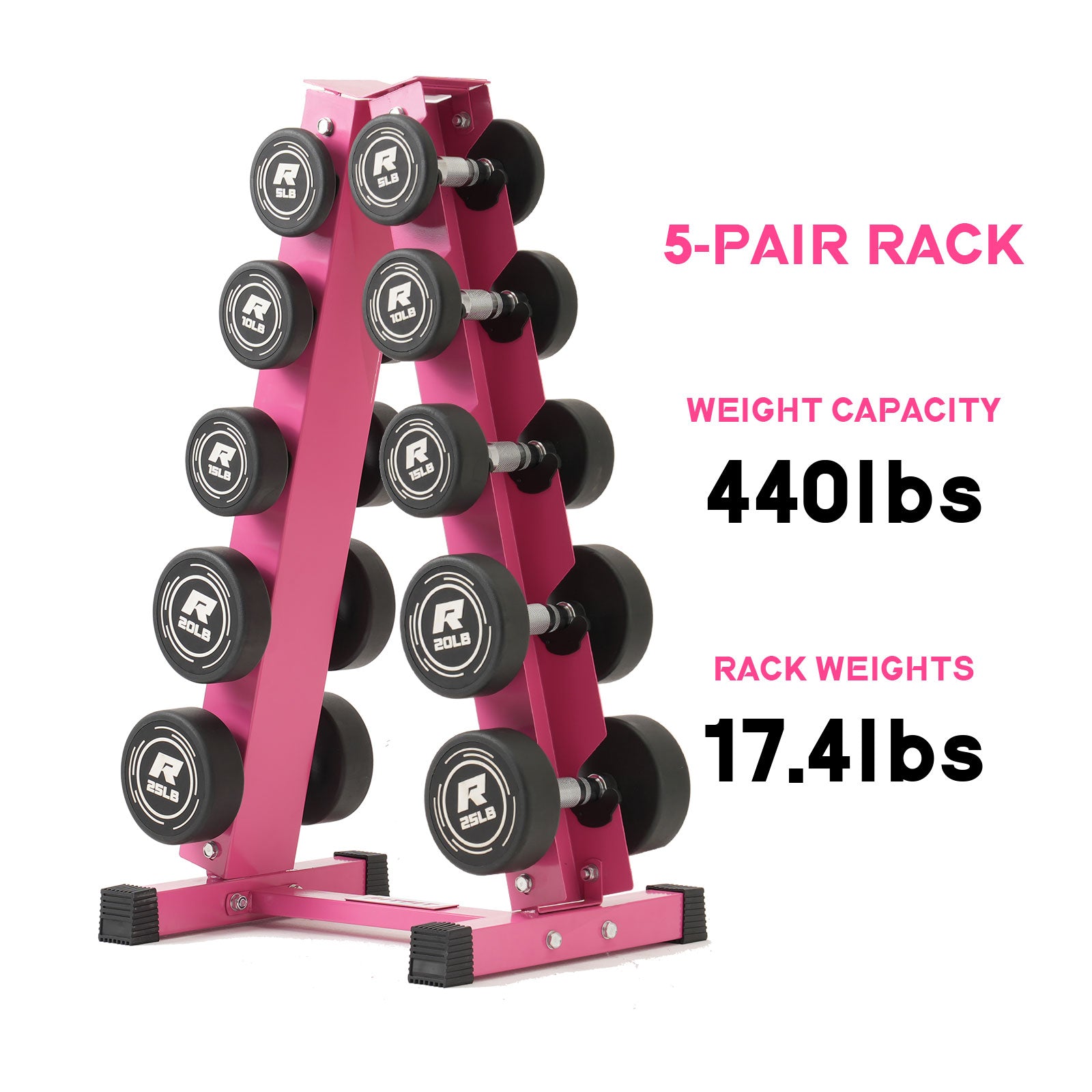 RitFit A-Frame Dumbbell Storage Rack Stand 5 Pairs