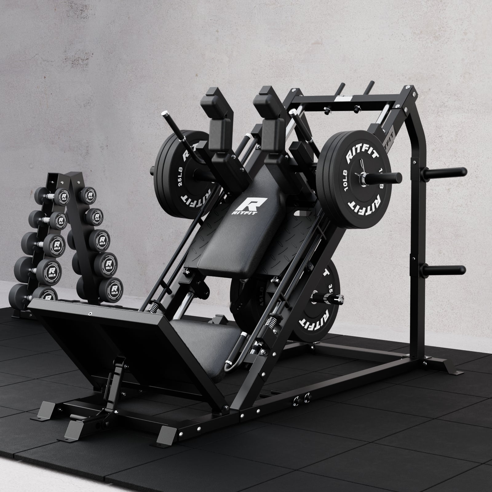 RitFit GAZELLE PRO 3-In-1 Leg Press and Hack Squat Machine