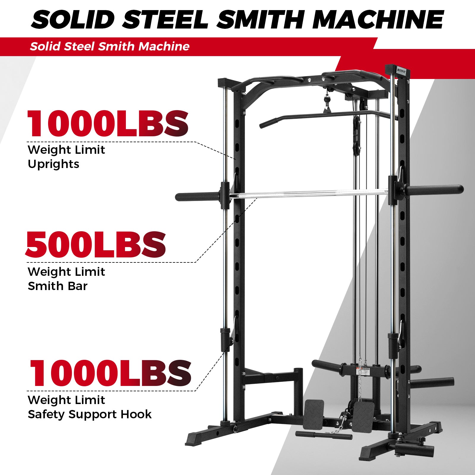 RitFit PSR05 Multifunctional Smith Machine Upgraded 2.0 - RitFit