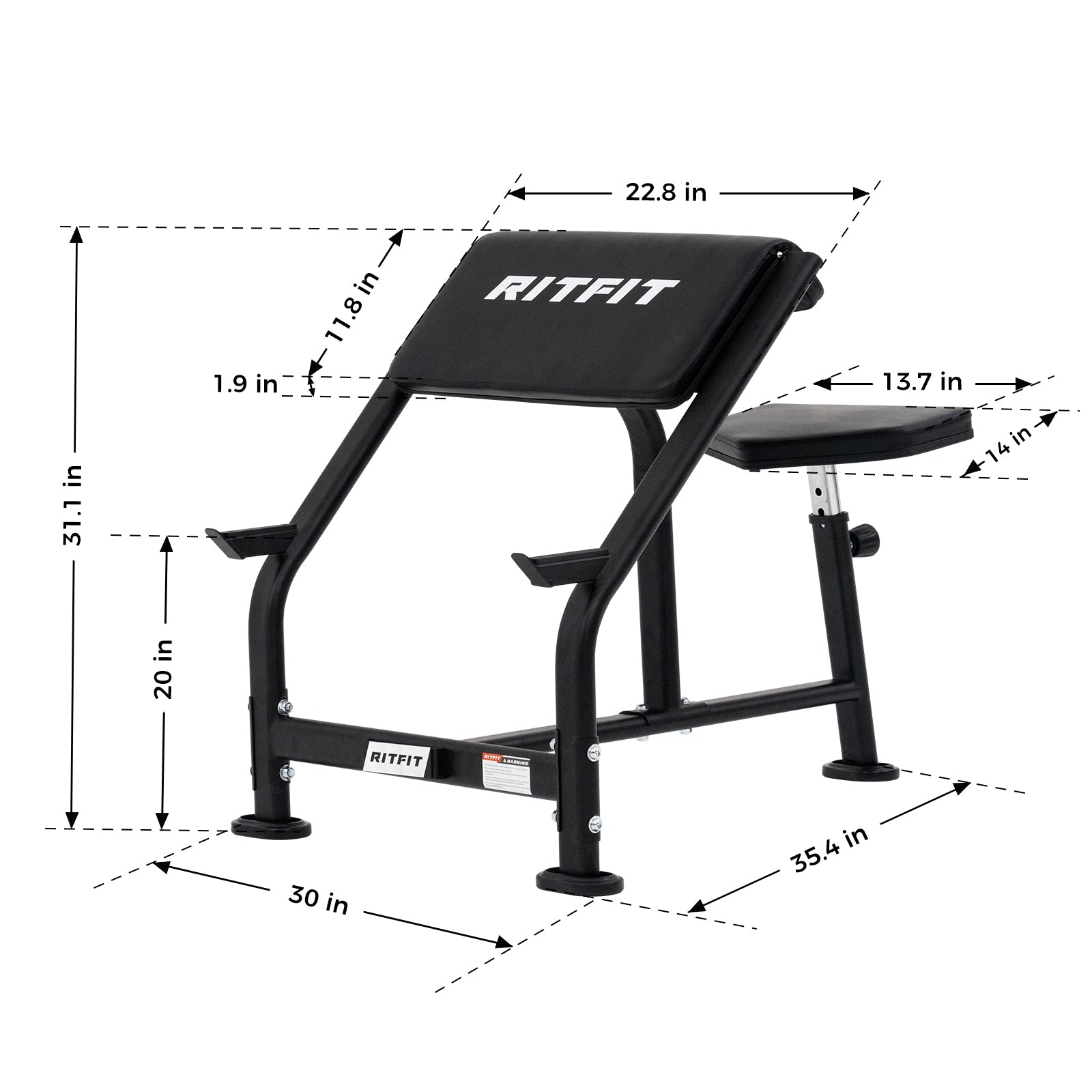 RitFit Preacher Curl Bench