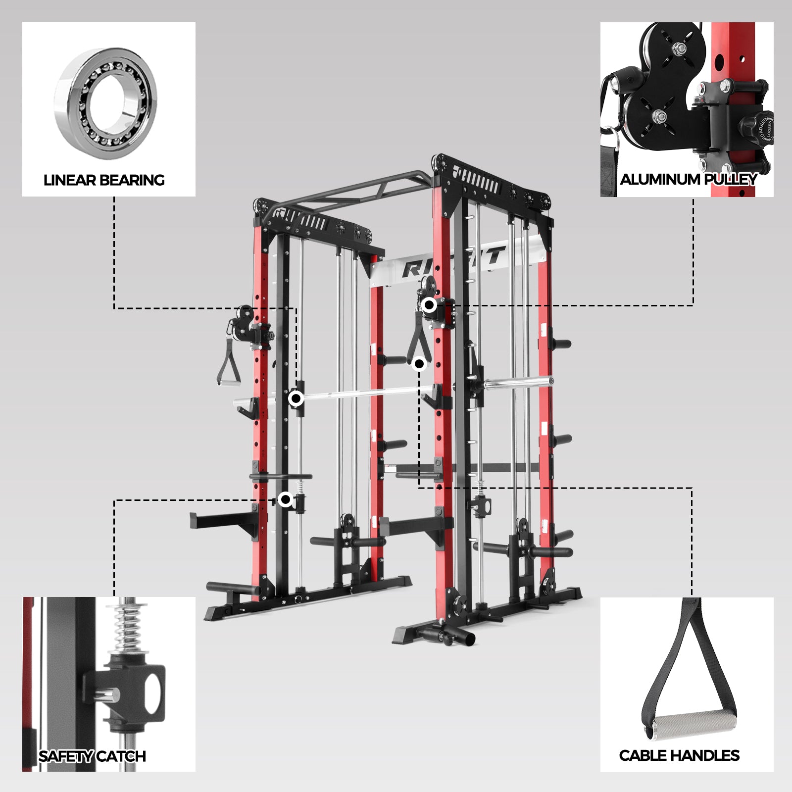 RitFit M1 Smith Machine Home Gym Package for full-body workouts