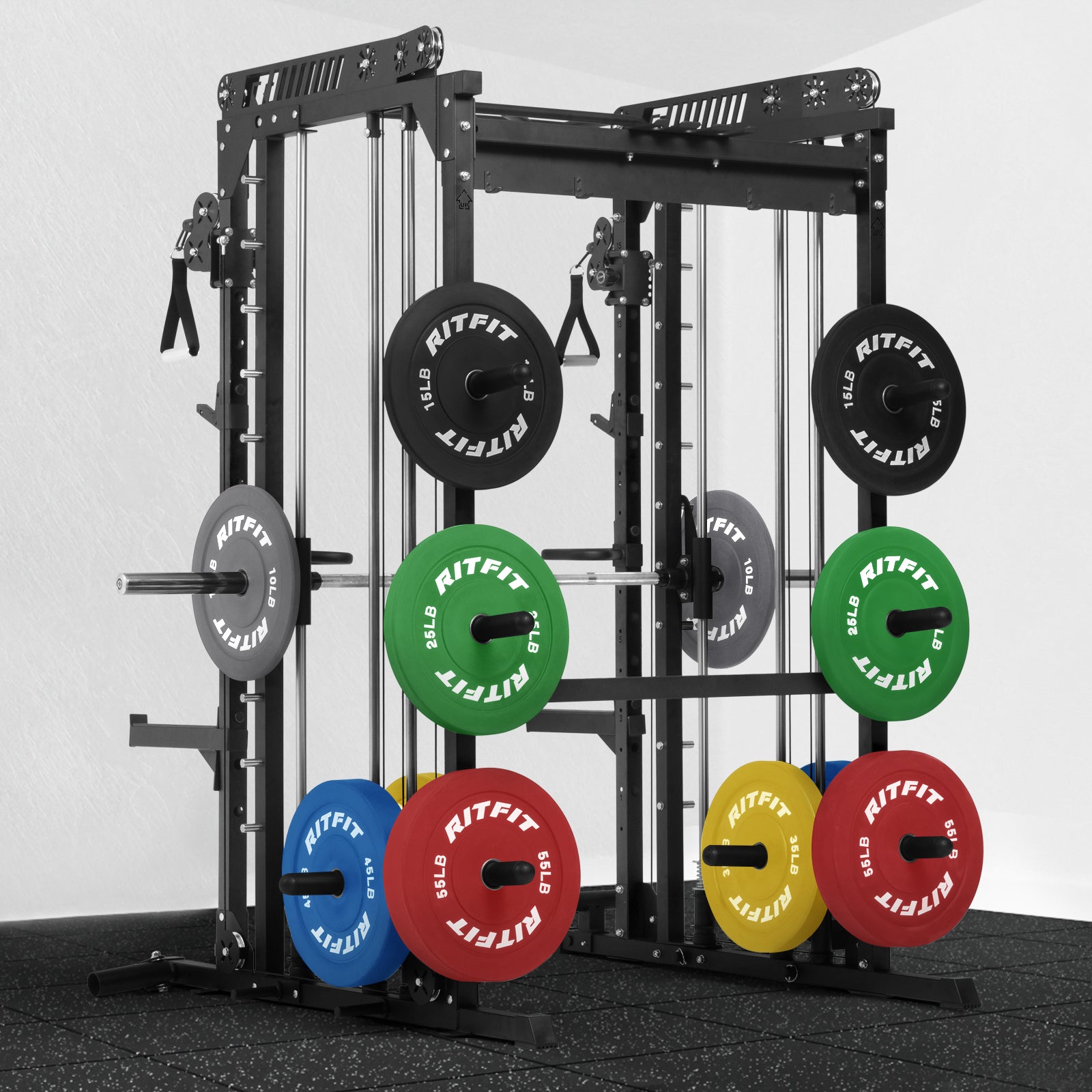 RitFit M1 Multi-Functional Smith Machine with Cable Crossover