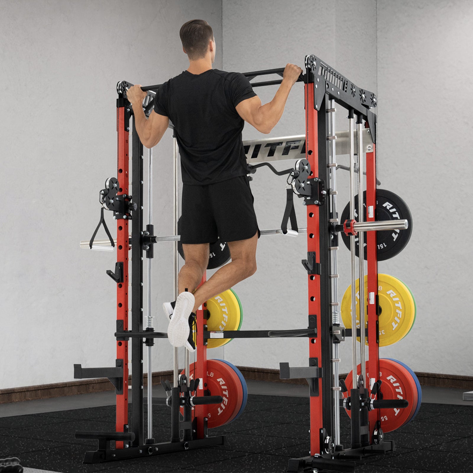 RitFit M1 Smith Machine Home Gym Package for Pull-Ups