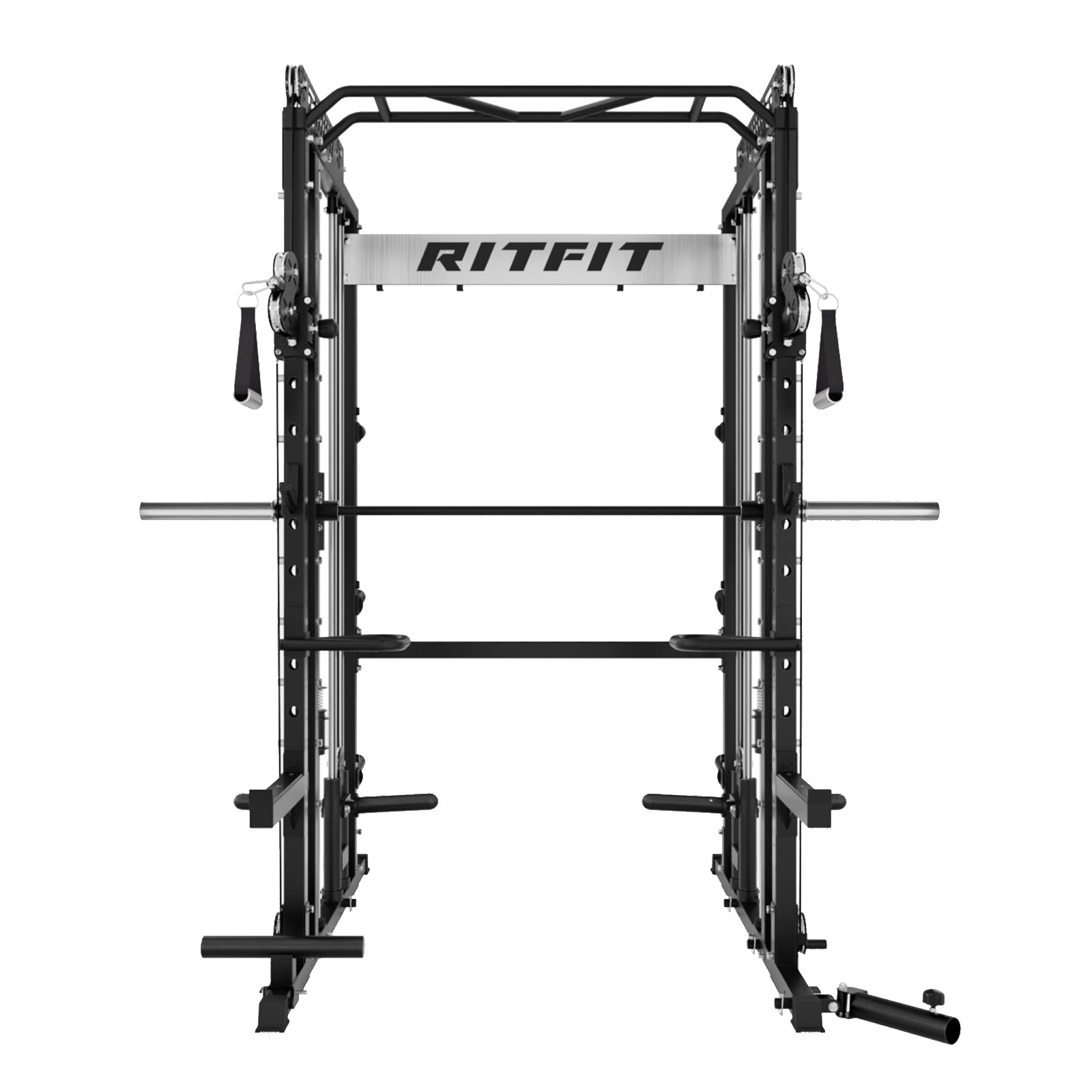 RitFit M1 Multi-Functional Smith Machine 2.0 with Cable Crossover System and Squat Rack for Home Gym