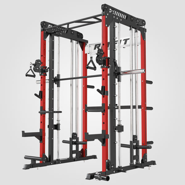 RitFit M1 Multi-Functional Smith Machine with Cable Crossover System a