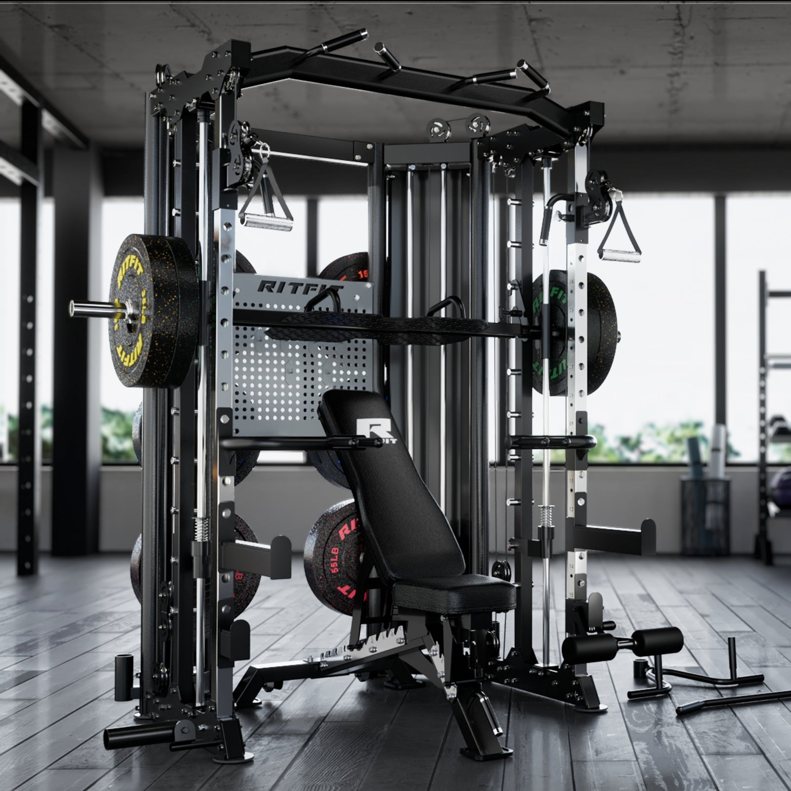 RitFit BPC06 All-In-One Smith Machine with 260LB Weight Stacks