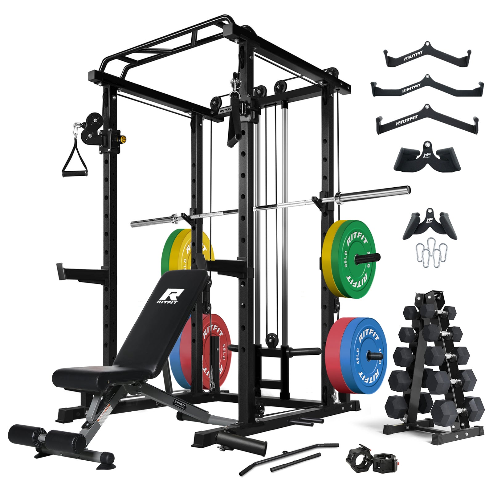 RitFit PPC03 Power Cage Home Gym Package for versatile exercise options