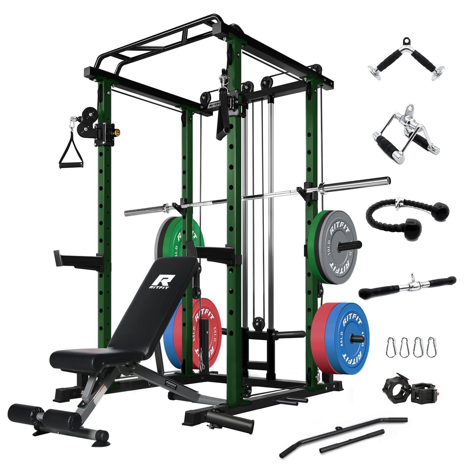 RitFit PPC03 Power Cage Home Gym Package with adjustable settings