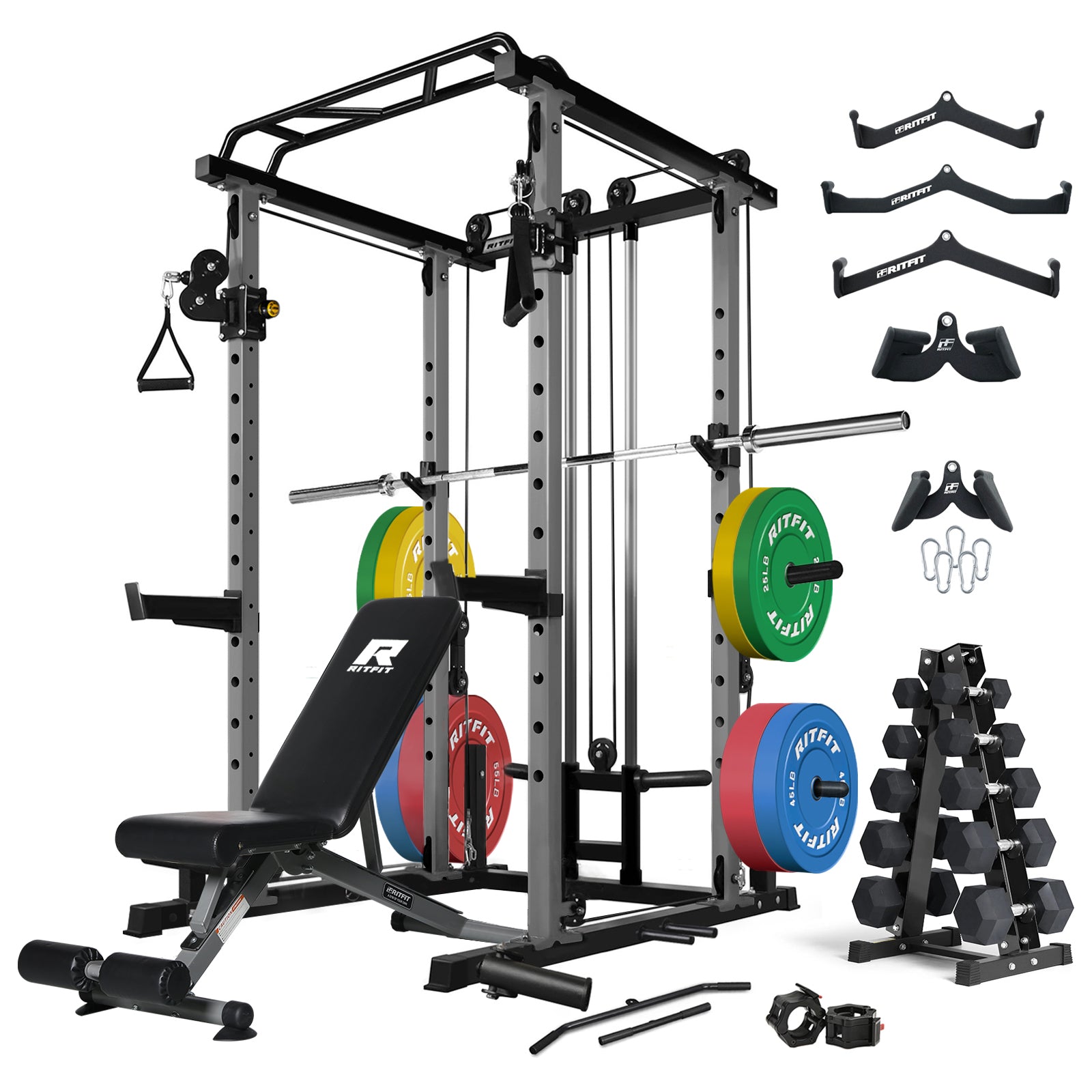 RitFit PPC03 Power Cage Home Gym Package with high weight capacity