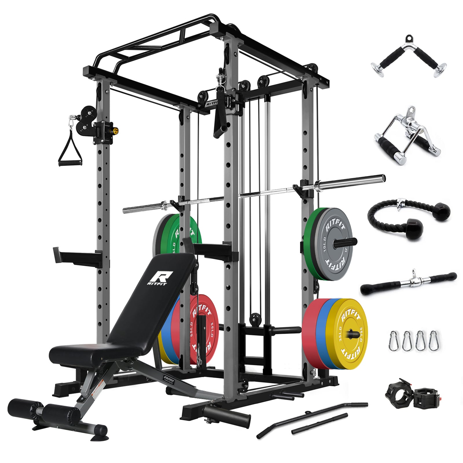 RitFit PPC03 Power Cage Home Gym Package for full-body strength training