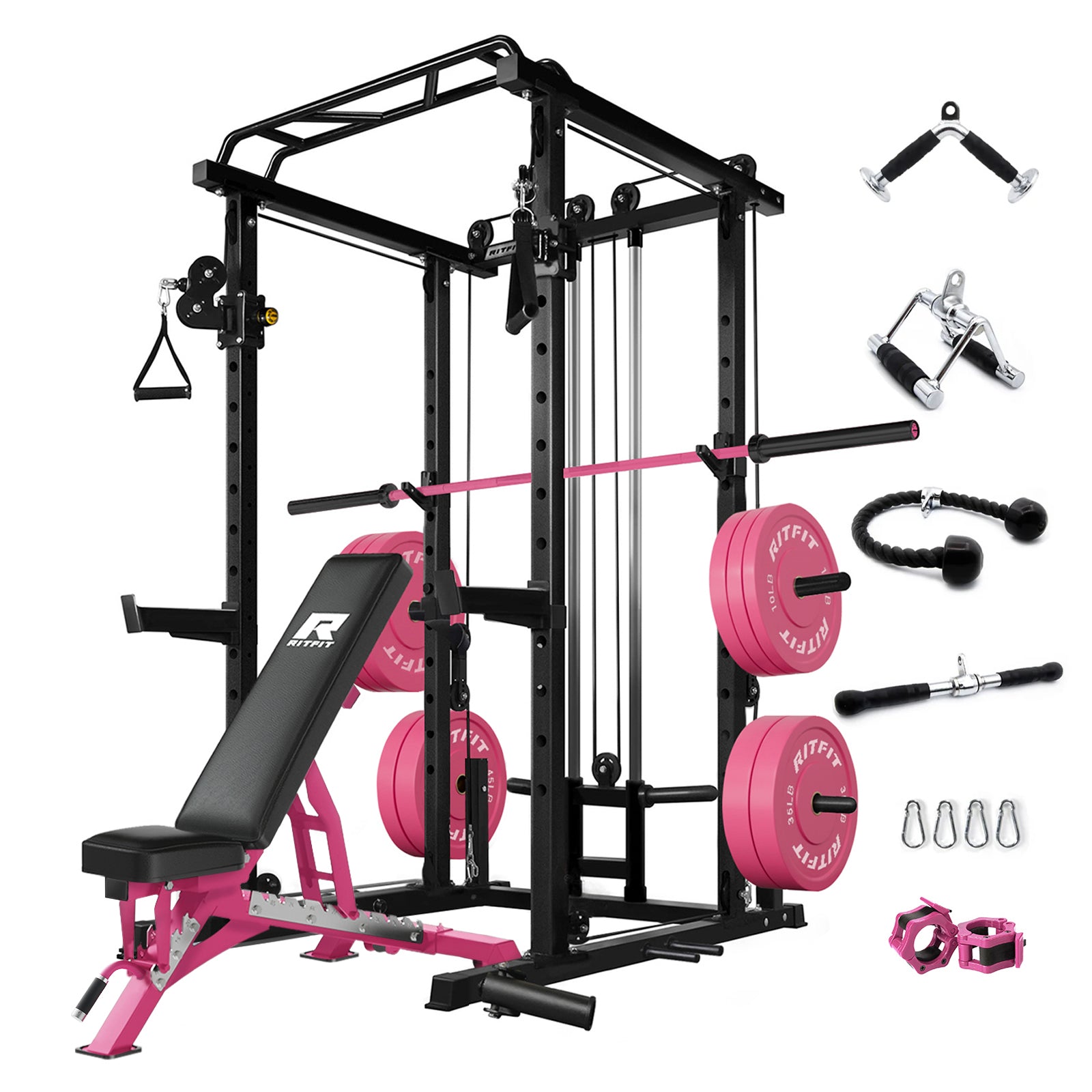 RitFit P6 All-In-One Pink Home Gym Package