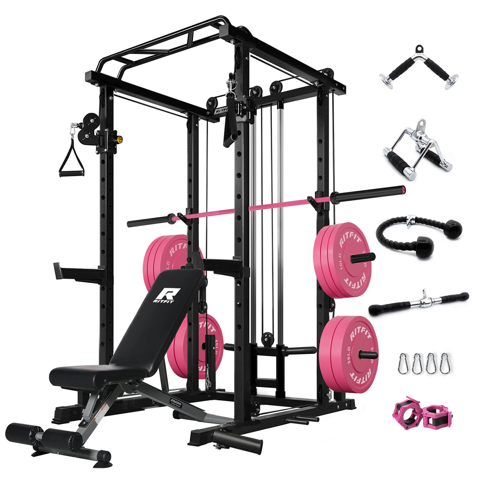 RitFit P6 All-In-One Pink Home Gym Package