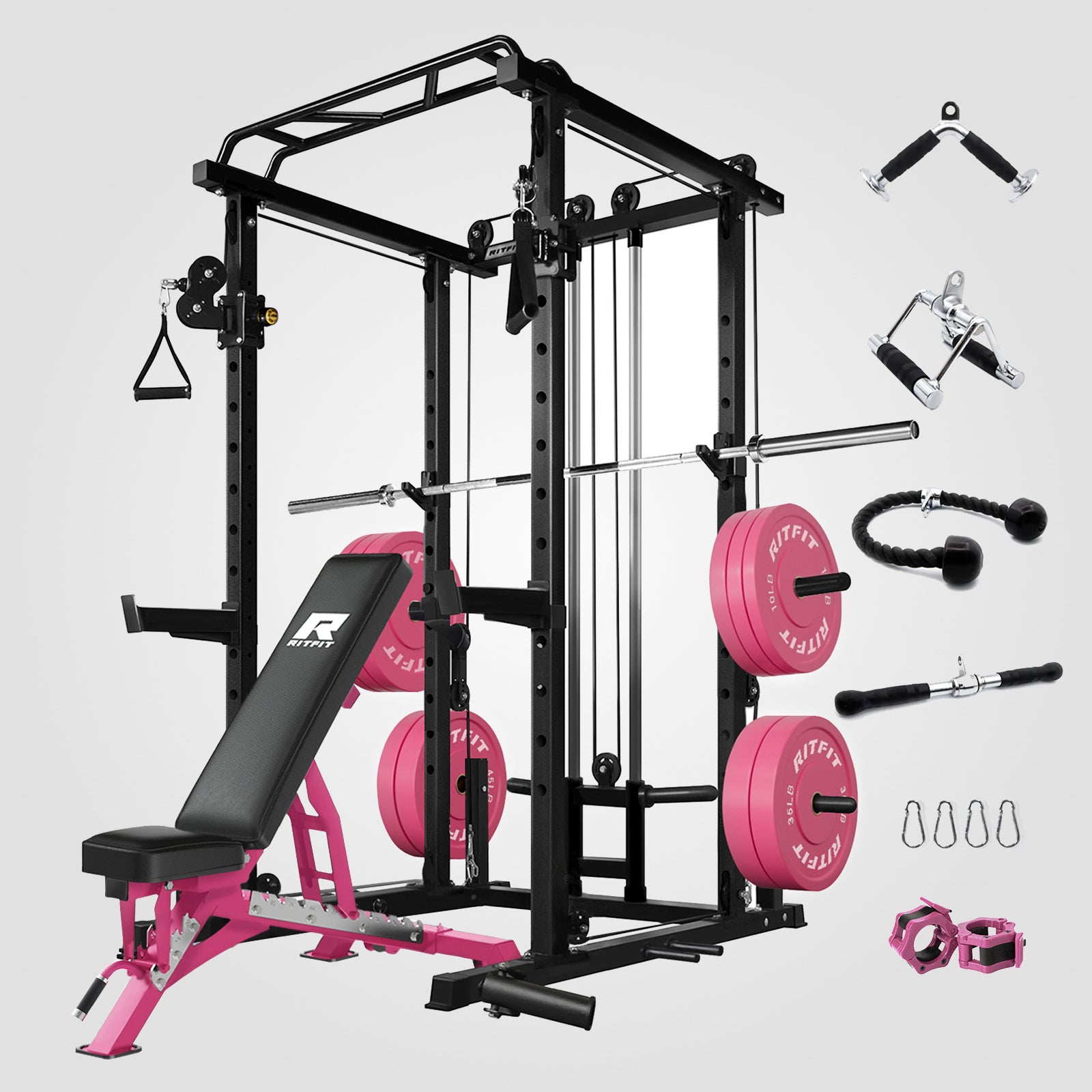 RitFit P6 All-In-One Pink Home Gym Package