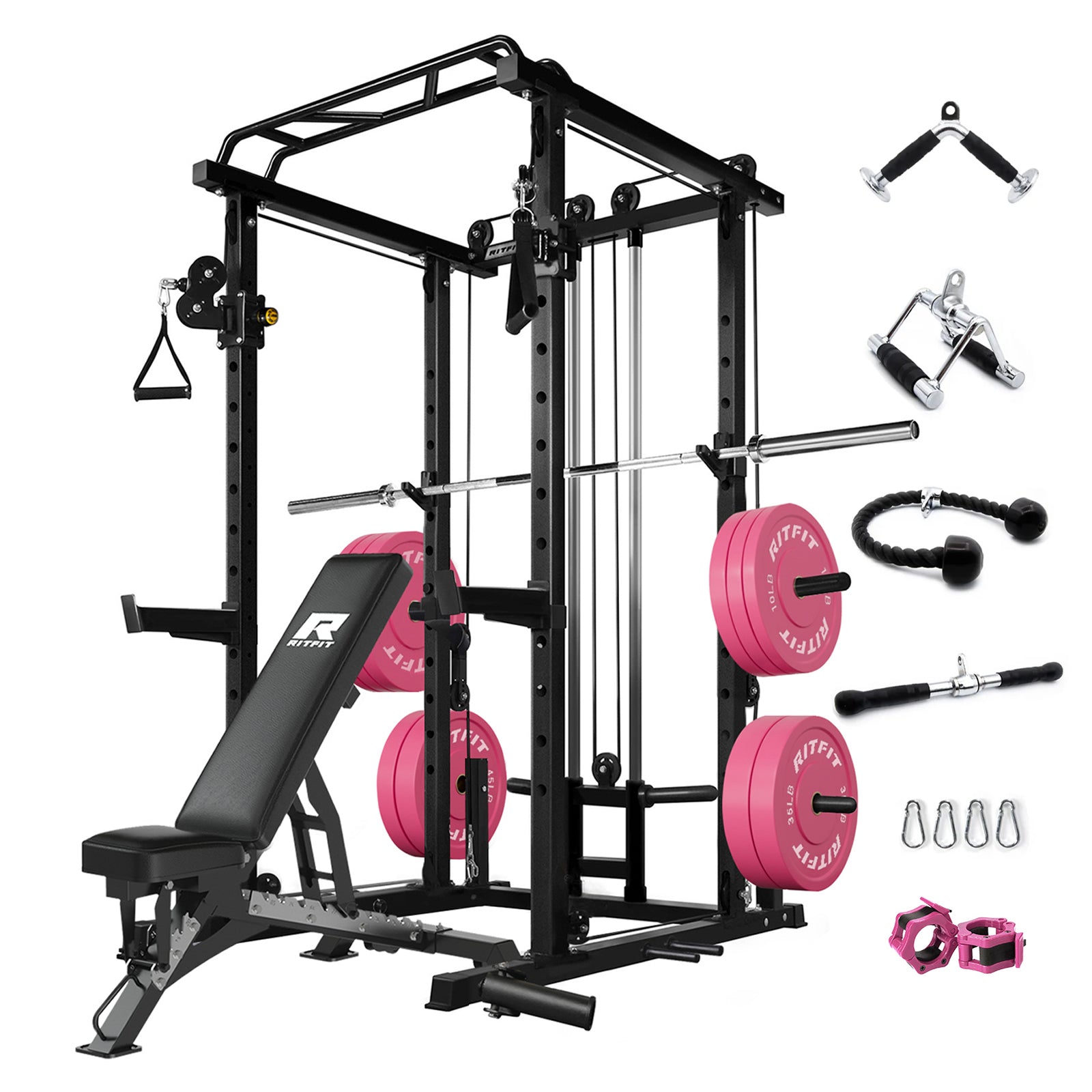 RitFit P6 All-In-One Pink Home Gym Package