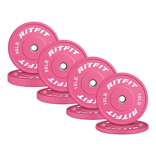 RitFit Pink Weight Plates Olympic Bumper Plates Weight Plates Fit 2