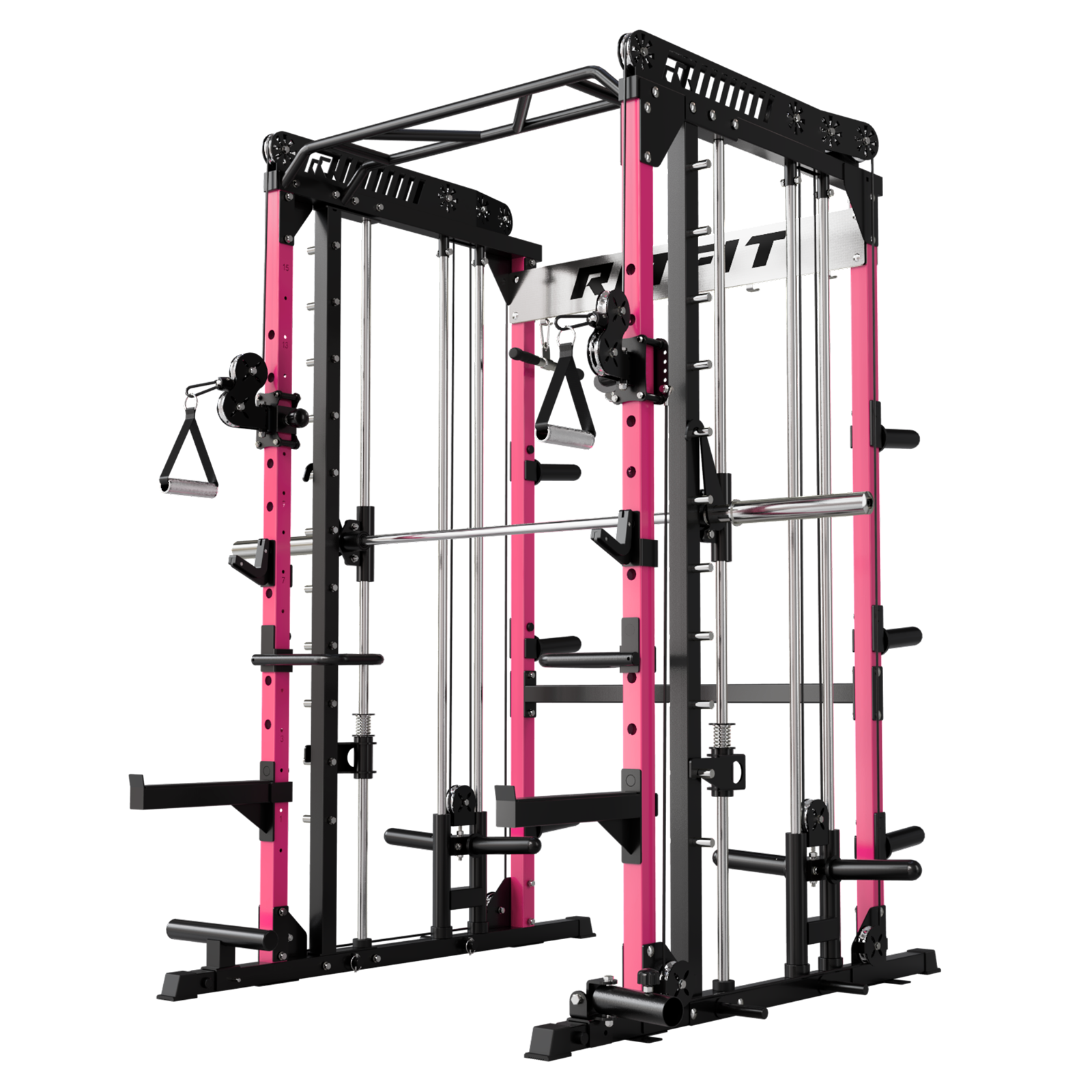 RitFit M1 Multi-Functional Smith Machine 2.0 with Cable Crossover System and Squat Rack for Home Gym