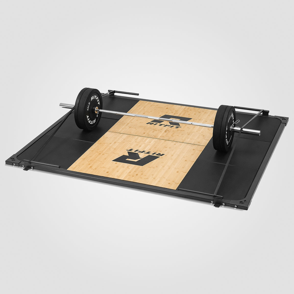 RitFit WLP01 Weightlifting Deadlift Platform Steel and Bamboo With Band Pegs - RitFit