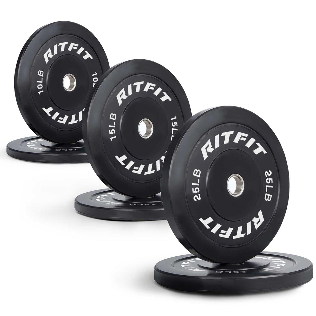 RitFit 2-inch Bumper Plates Olympic Rubber Weight Plates Set 100-370LB