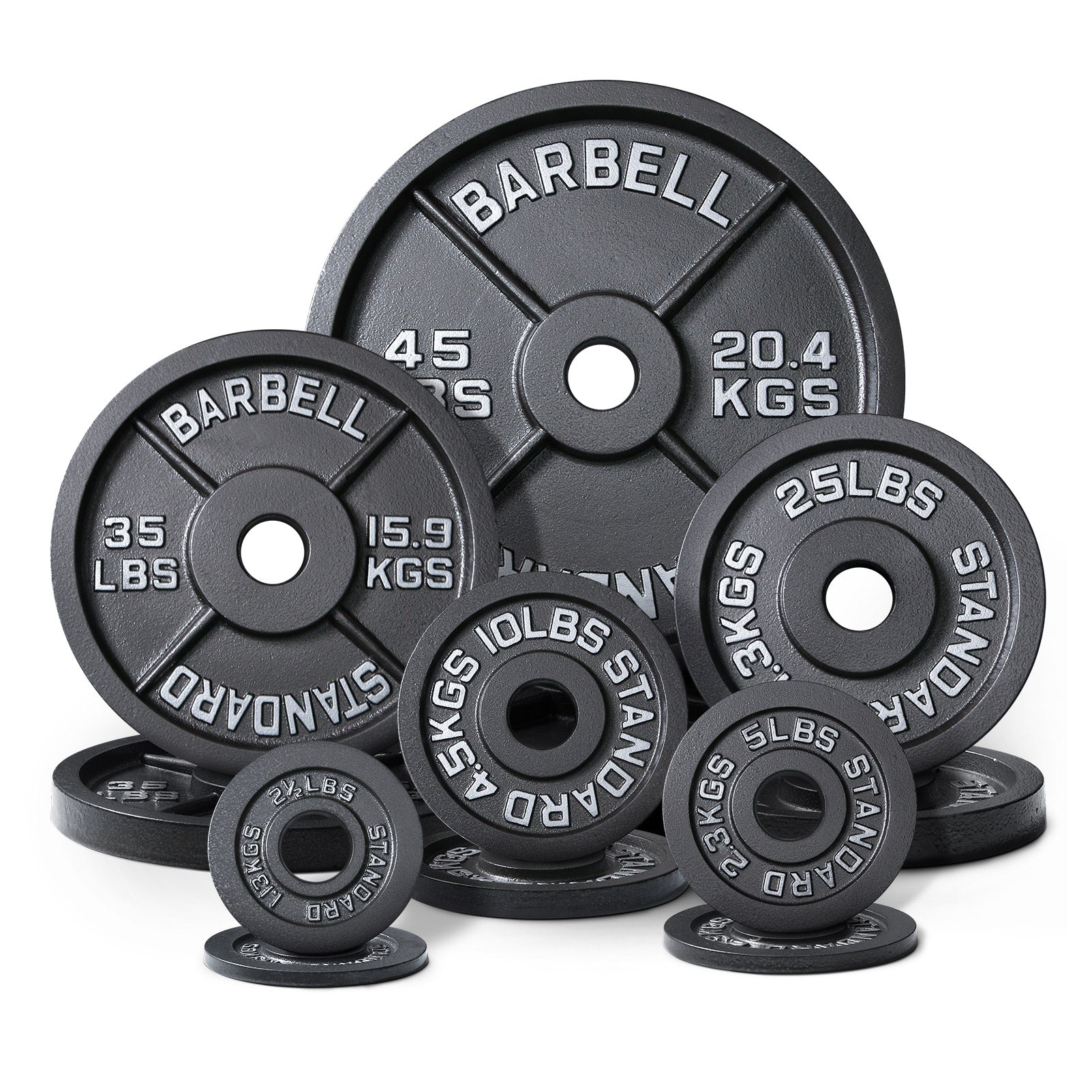 Regular Black Cast Iron Plates for Dumbbells and Barbells