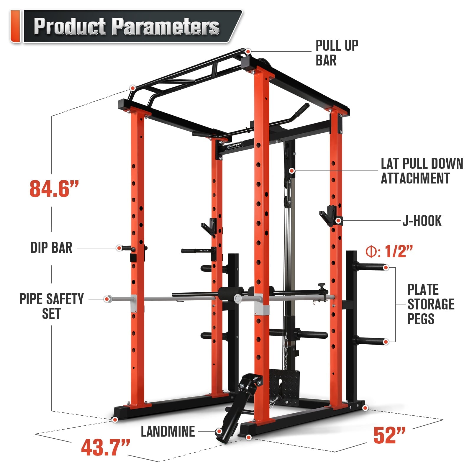 RitFit PPC02 Power Cage for versatile home workouts